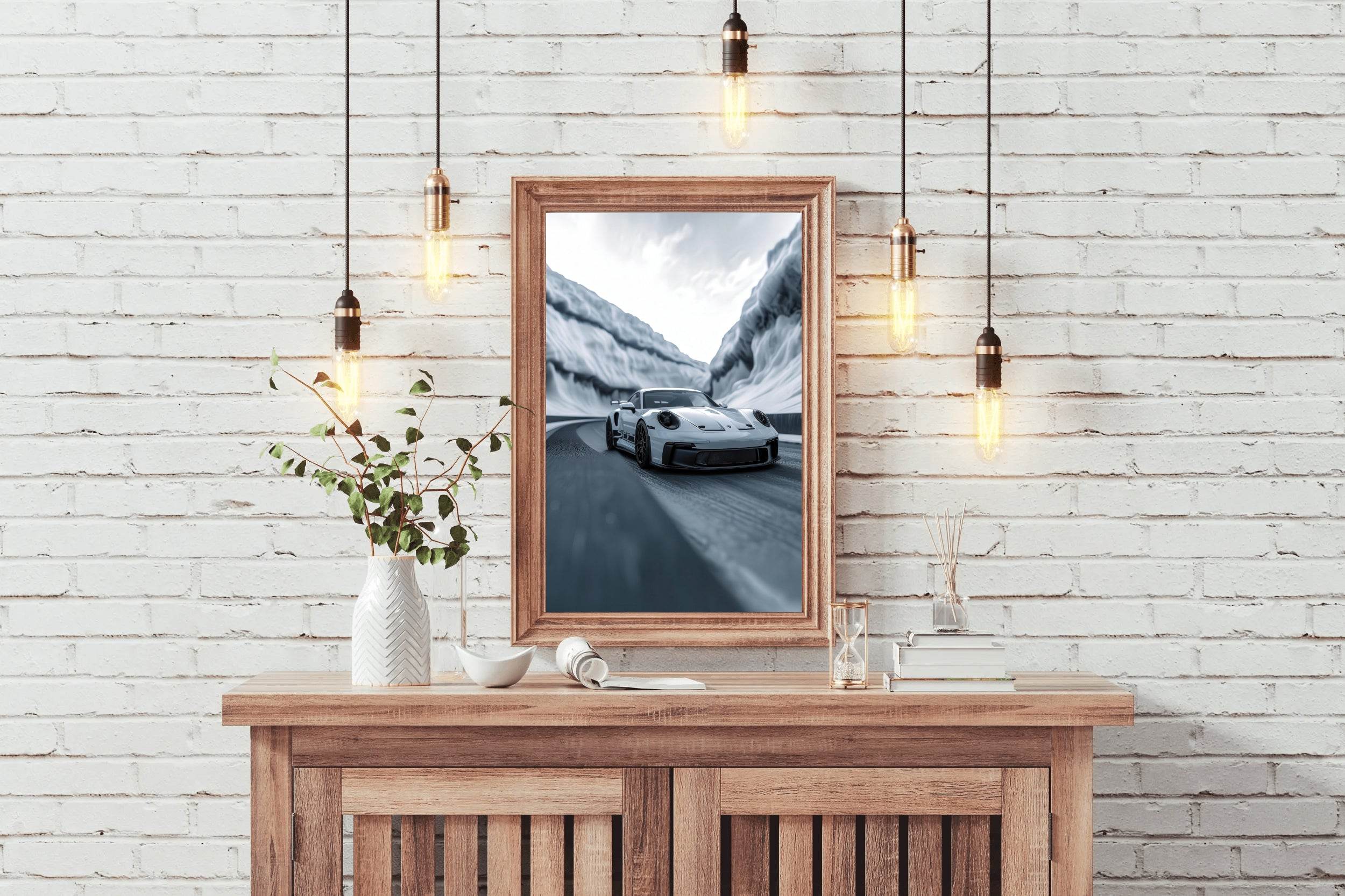 Porsche 992 GT3 White Wall Art - beink online art store