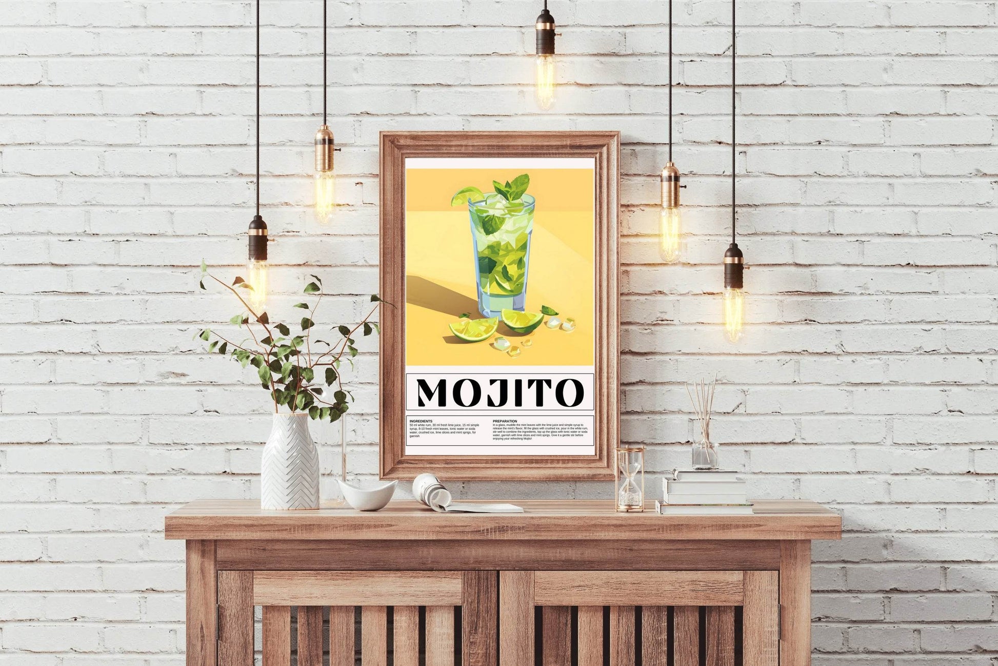 Glass of Mojito Cocktail Wall Art - beink online art store