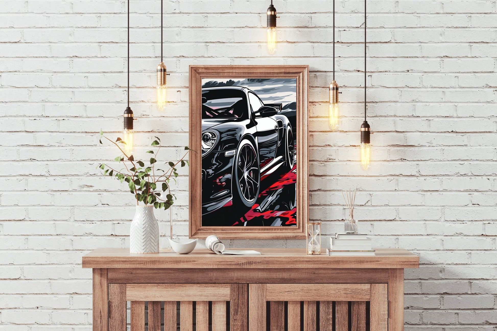 Black Porsche Carrera Canvas Wall Art - beink online art store