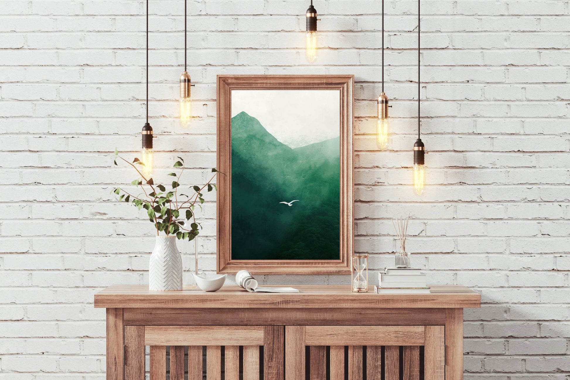 Green Mountain Painting Wall Art - beink online art store