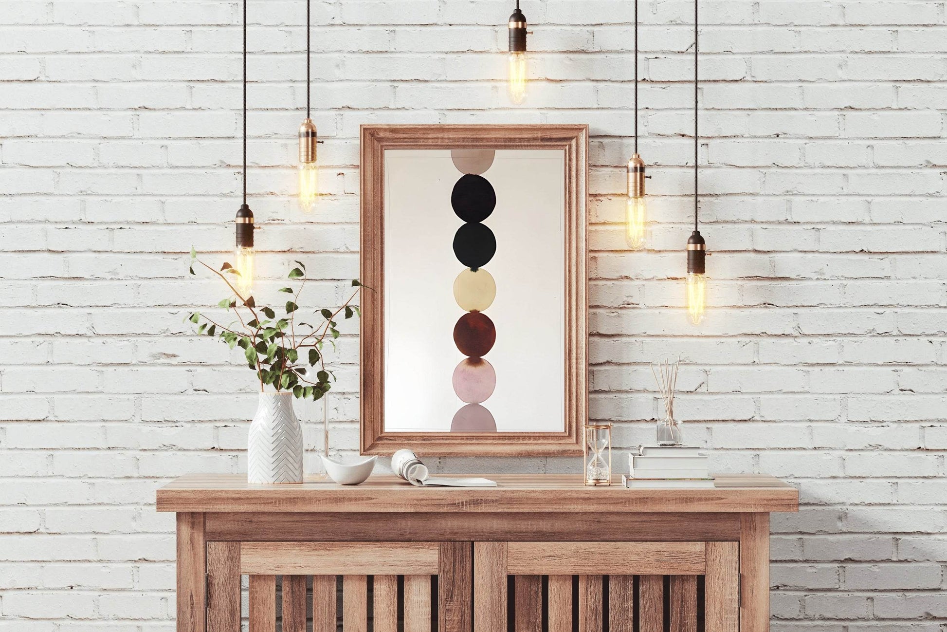 Multicolor Vertical Circles Modern Wall Art - beink online art store