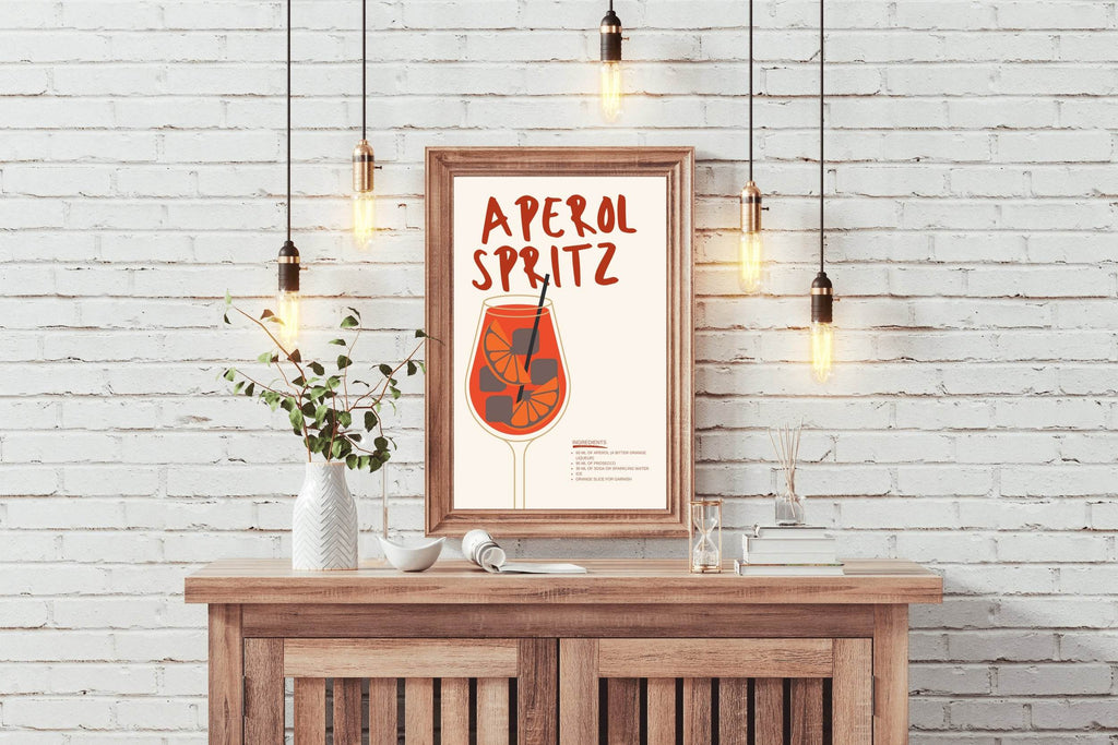 Orange Cocktail Wall Art - beink online art store