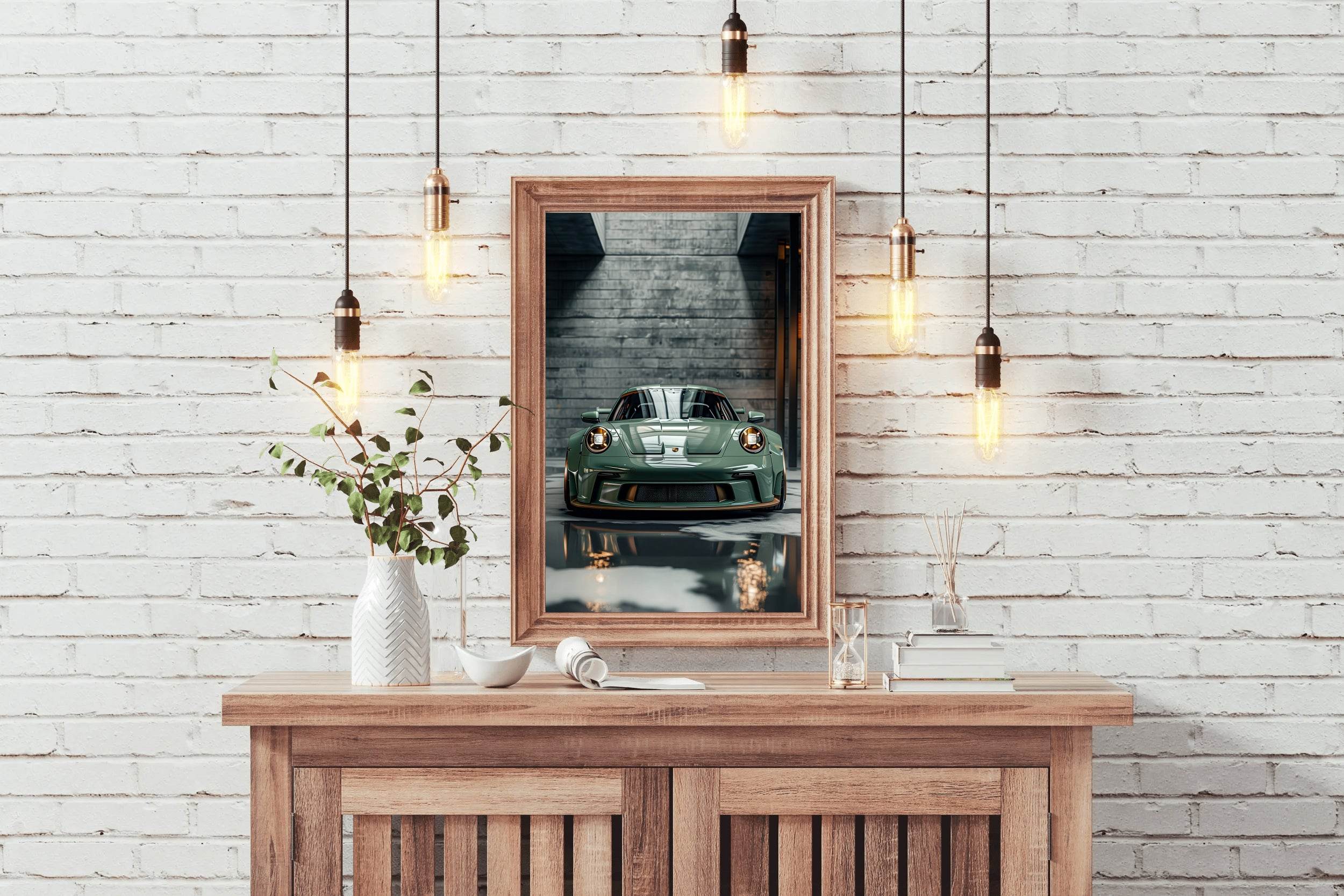 Porsche992 GT3 Green Metallic Wall Art - beink online art store