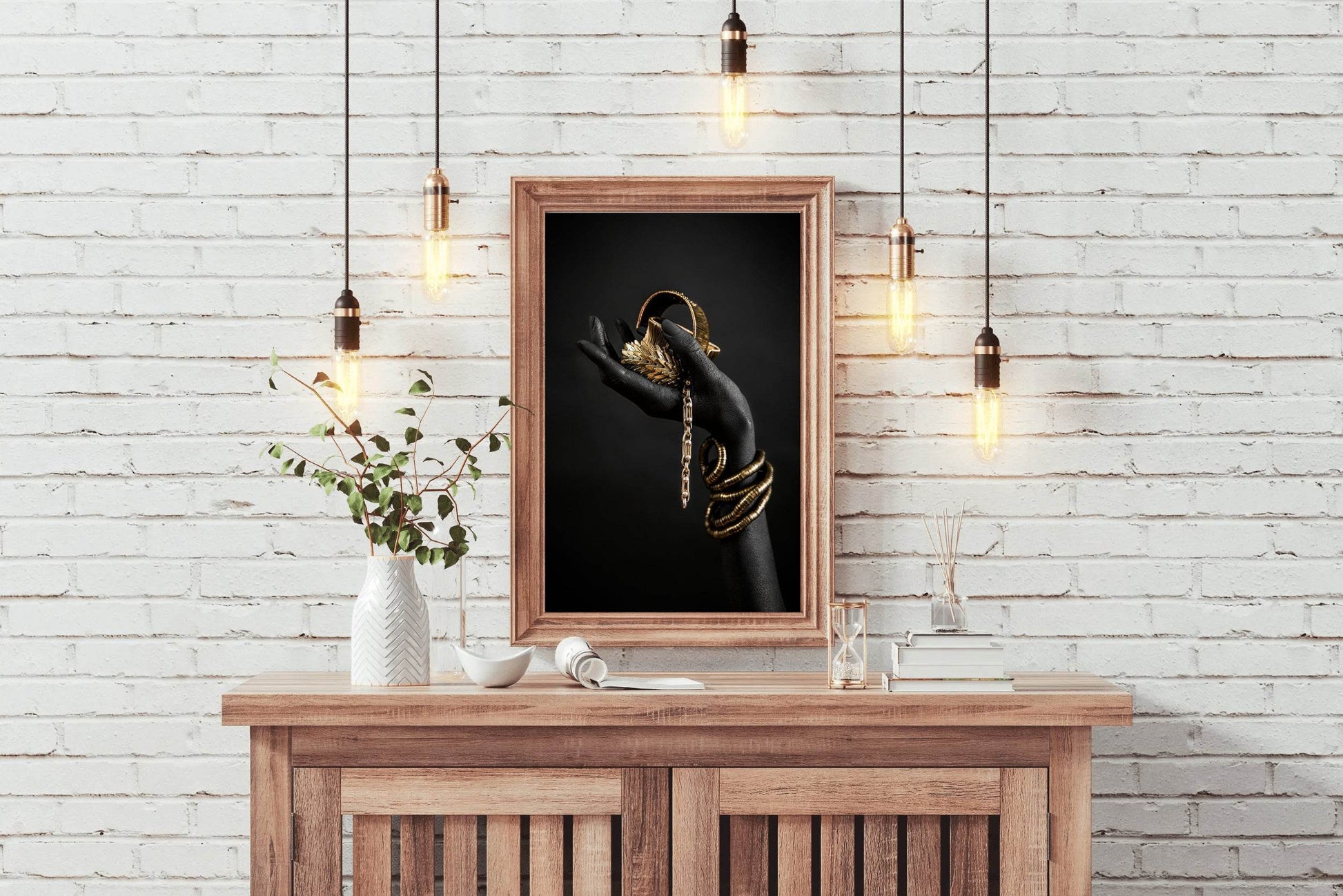 Ancient Jewelry in The Hands of A Black Woman - beink online art store