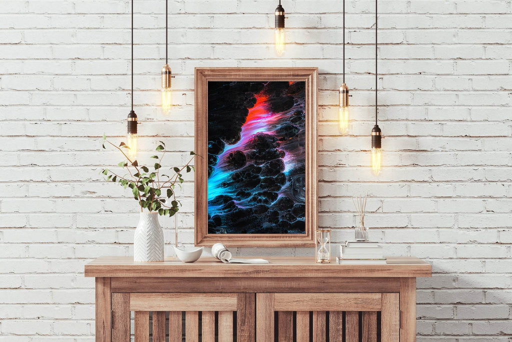 Dark Color Night View on Brush Strokes Abstract Wall Art - beink online art store