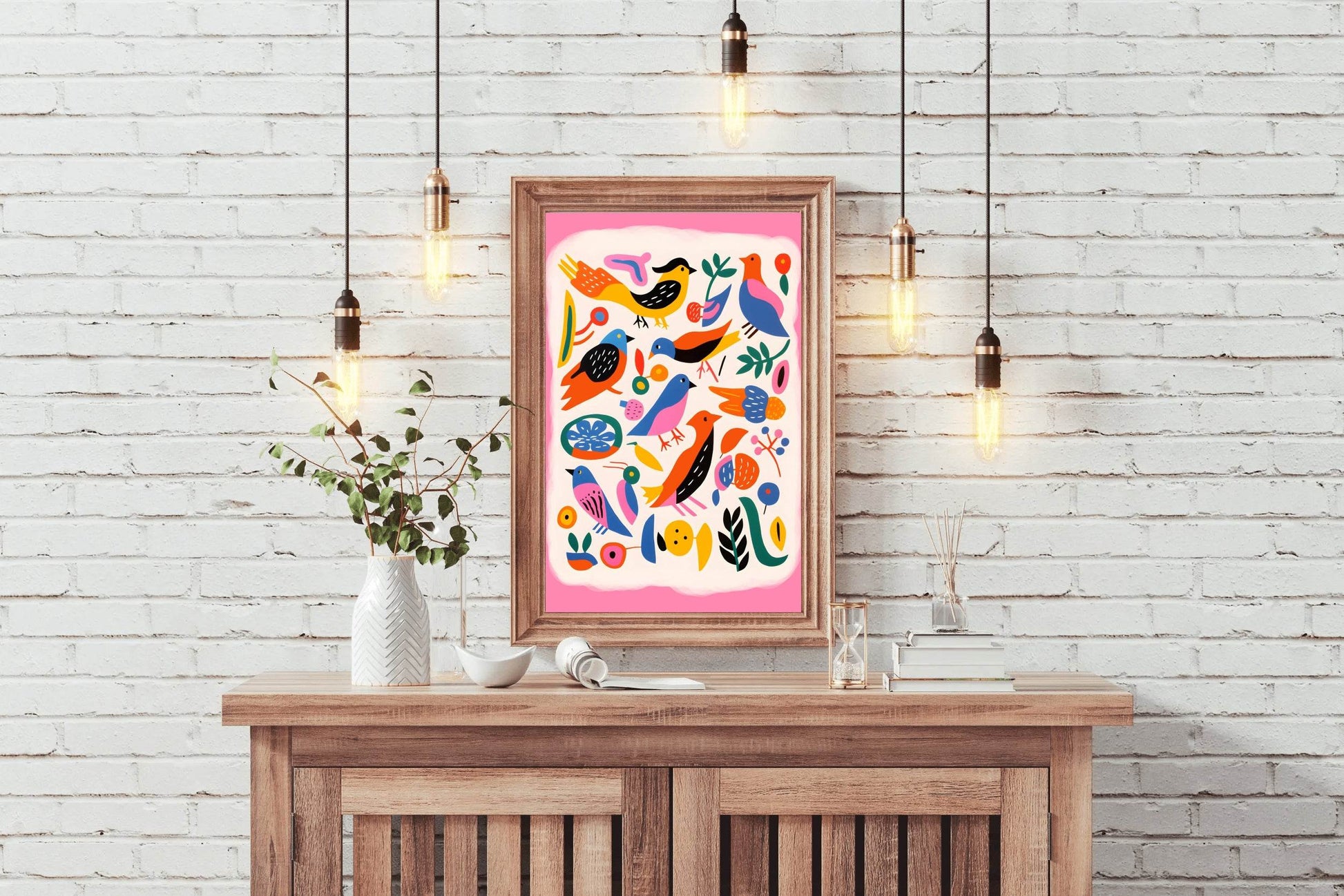 Painting Different Colored Birds Wall Art - beink online art store