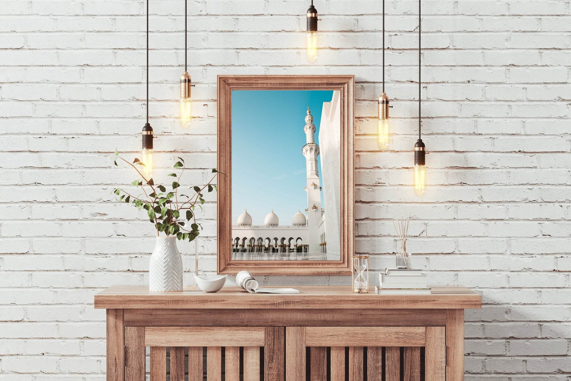 Blissful White Minaret Wall Art - beink online art store
