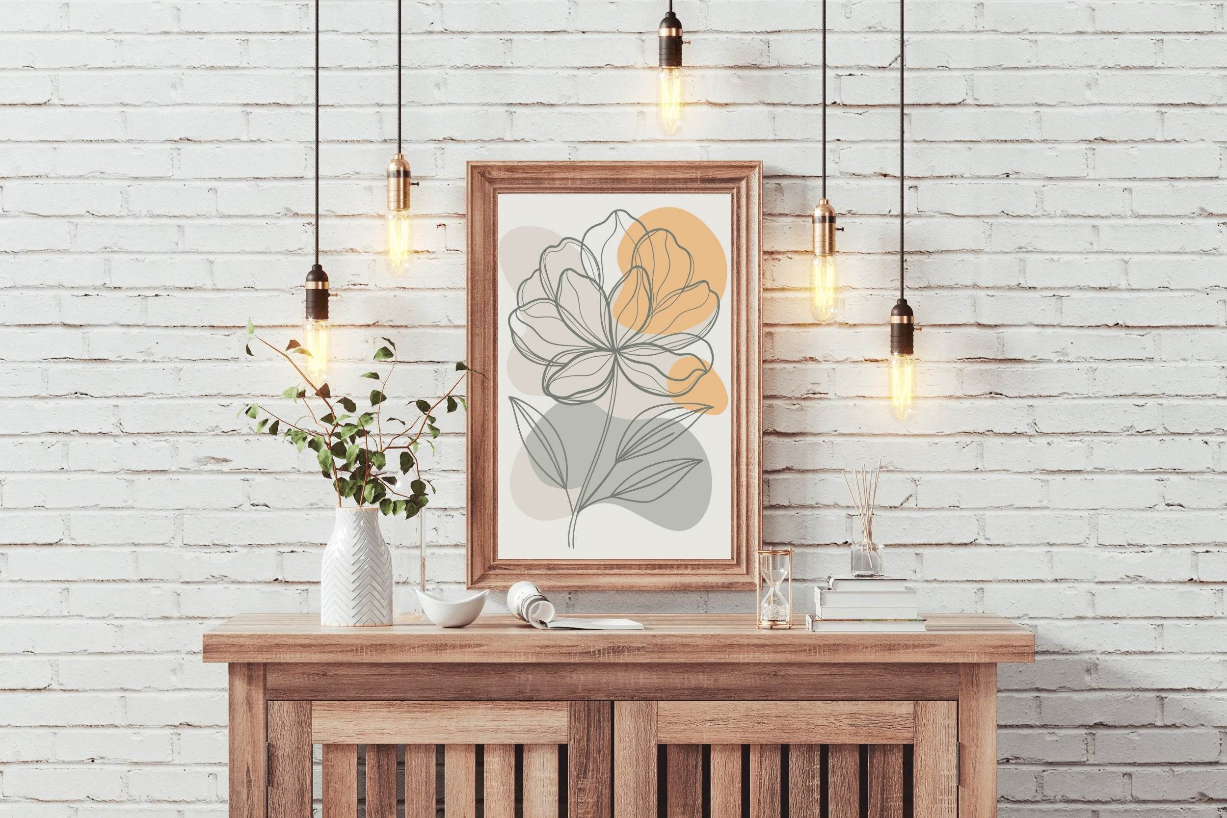 Minimal Design of Spring Flowers Wall Art - beink online art store
