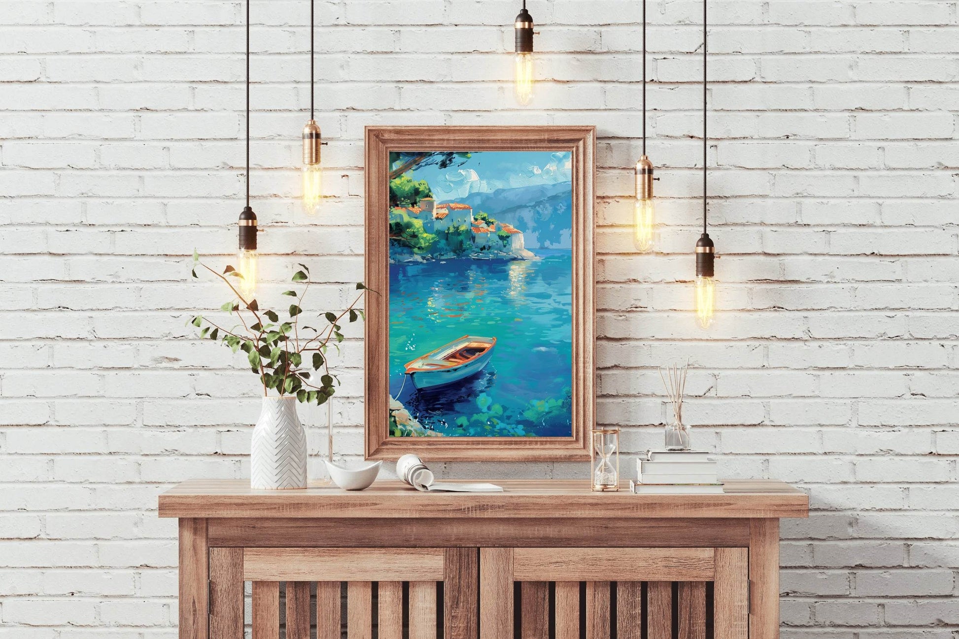 Small Boat in The River Wall Art - beink online art store