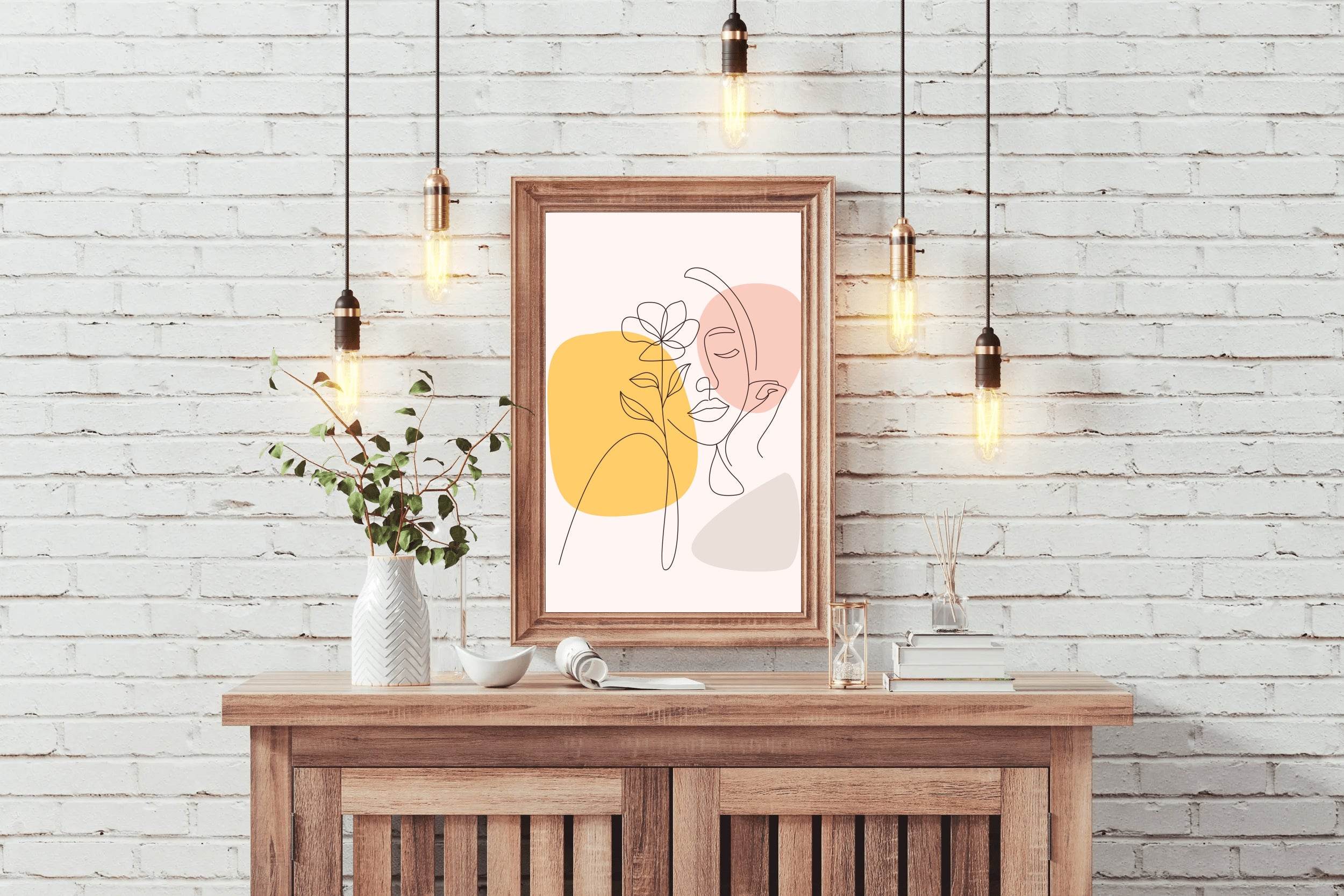 Half Face With Flowers Wall Art - beink online art store