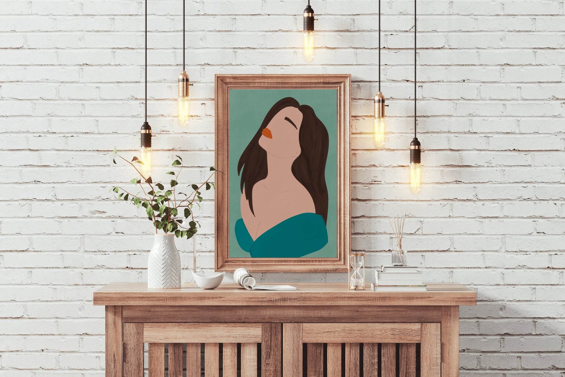 Sad Woman Face Wall Art - beink online art store