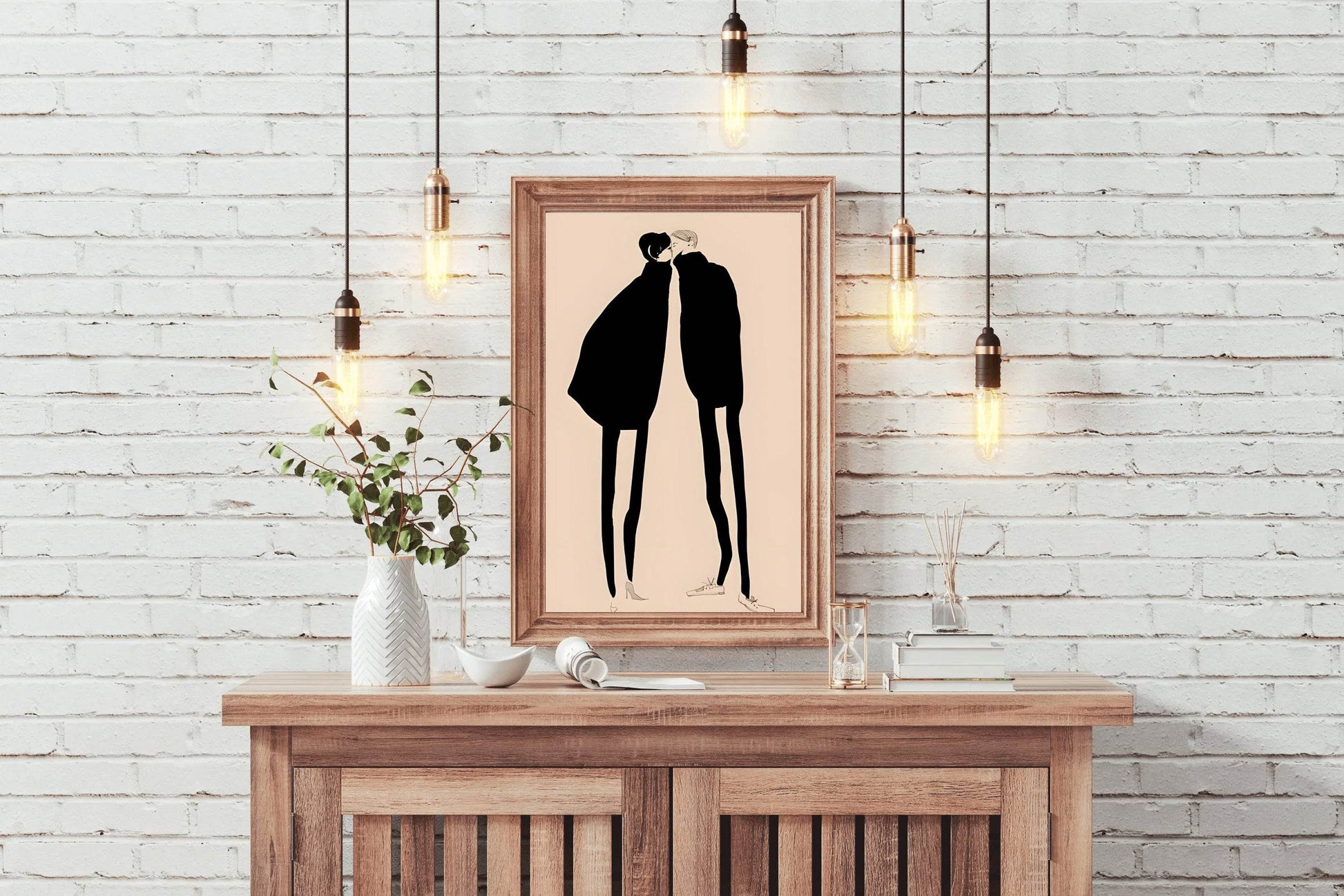 Couple Intimate Moment Modern Wall Art - beink online art store
