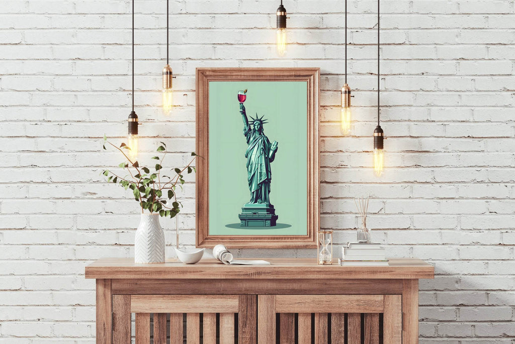 Statue of Liberty Holding Wine Wall Art - beink online art store