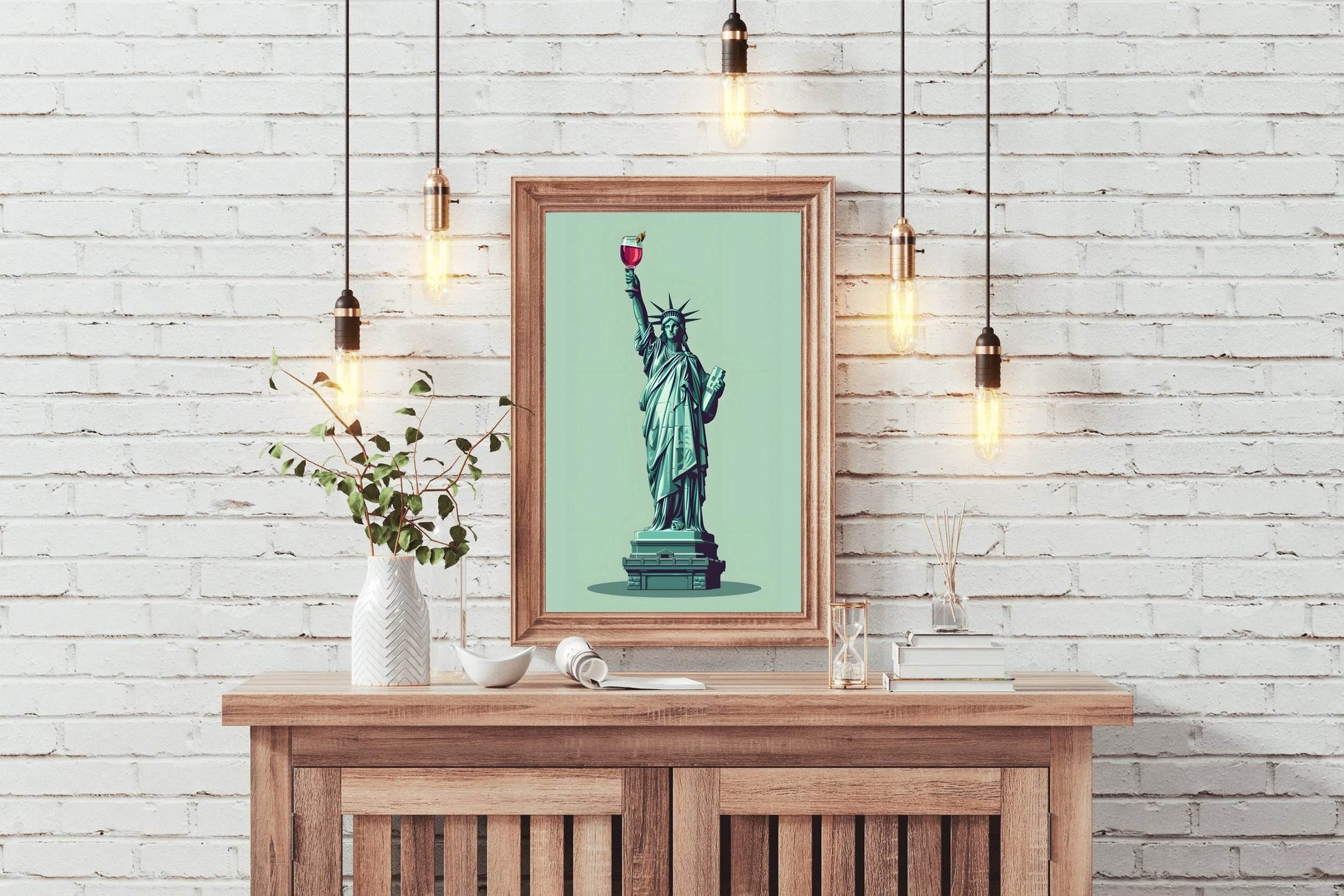 Statue of Liberty Holding Wine Wall Art - beink online art store