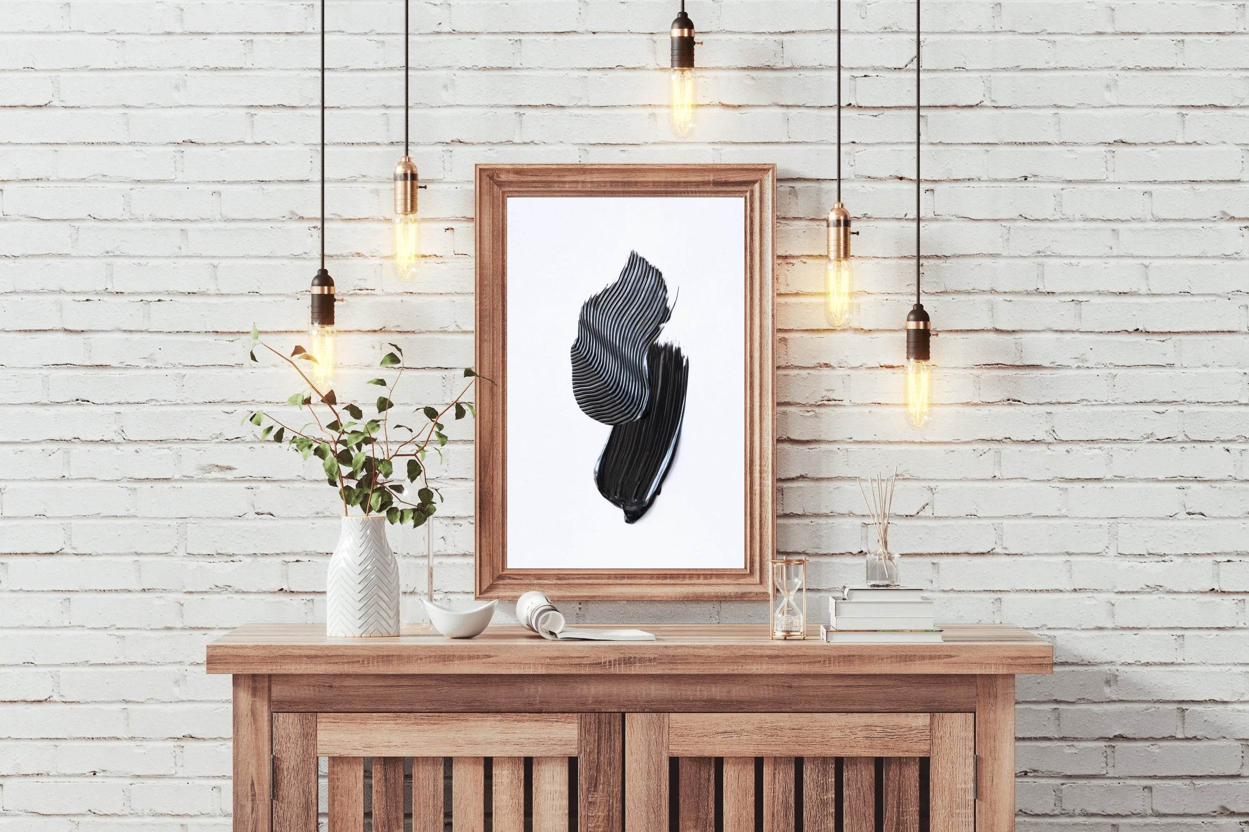 Mascara Brush Stroke Black & White Wall Art - beink online art store
