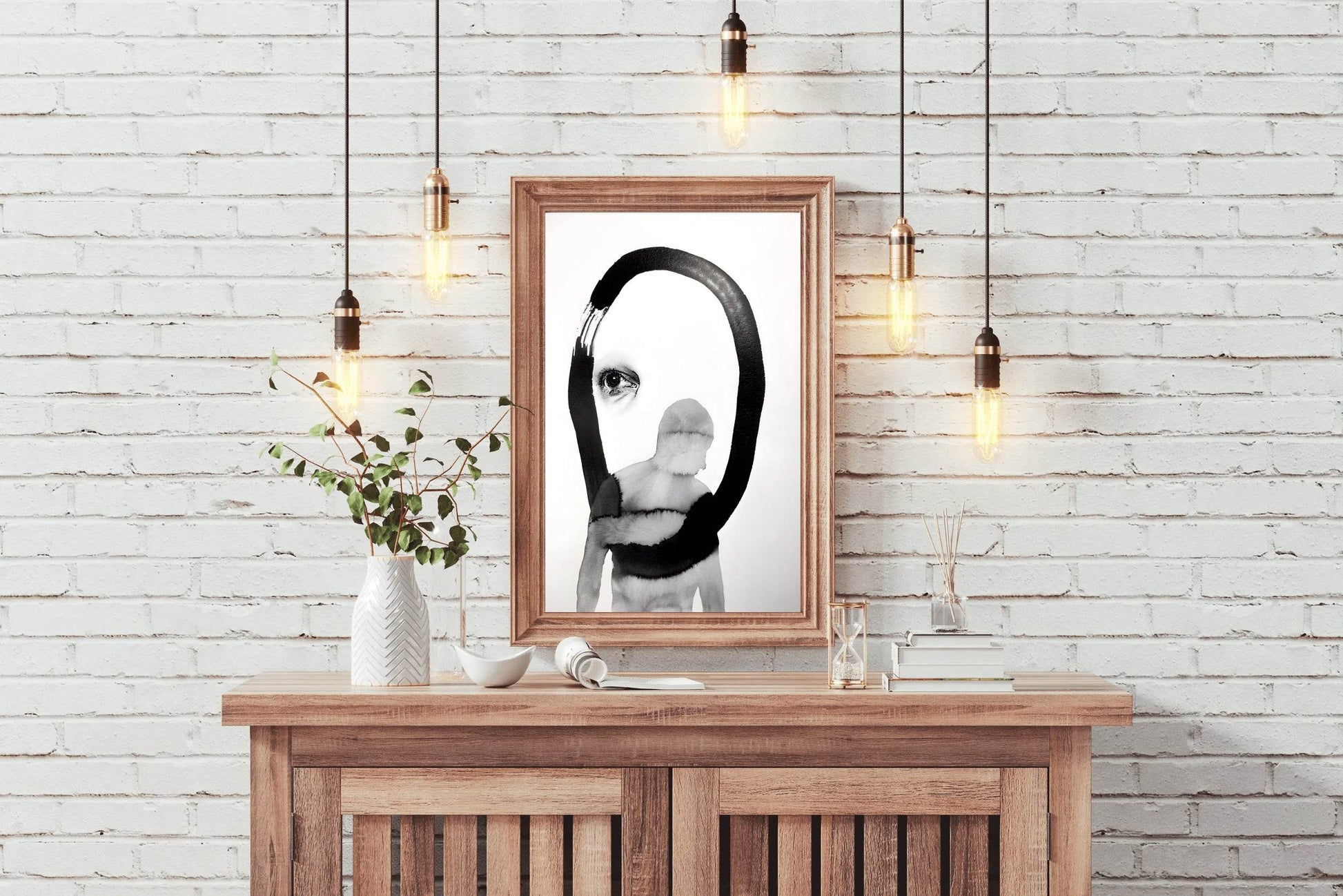 Ink and Watercolor Partial Figure Wall Art - beink online art store