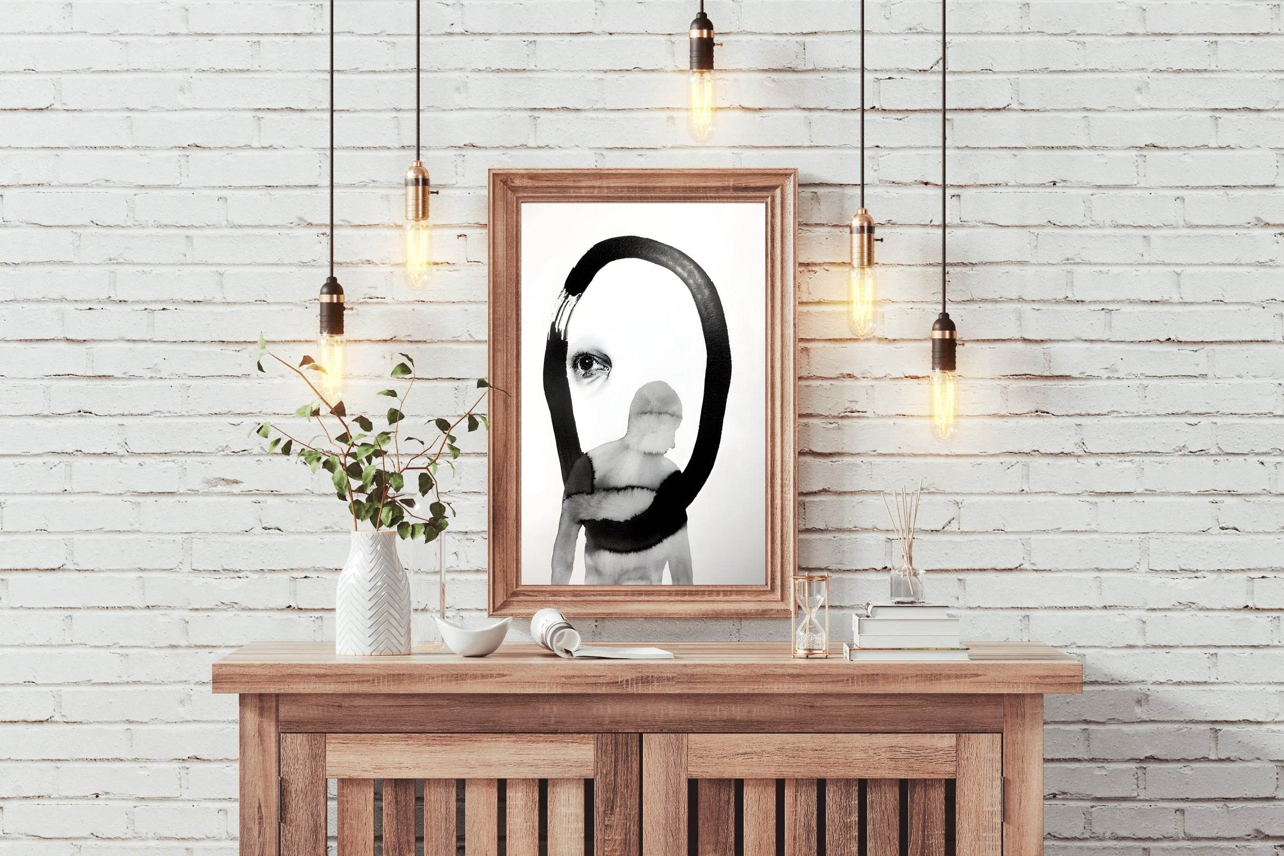 Ink and Watercolor Partial Figure Wall Art - beink online art store