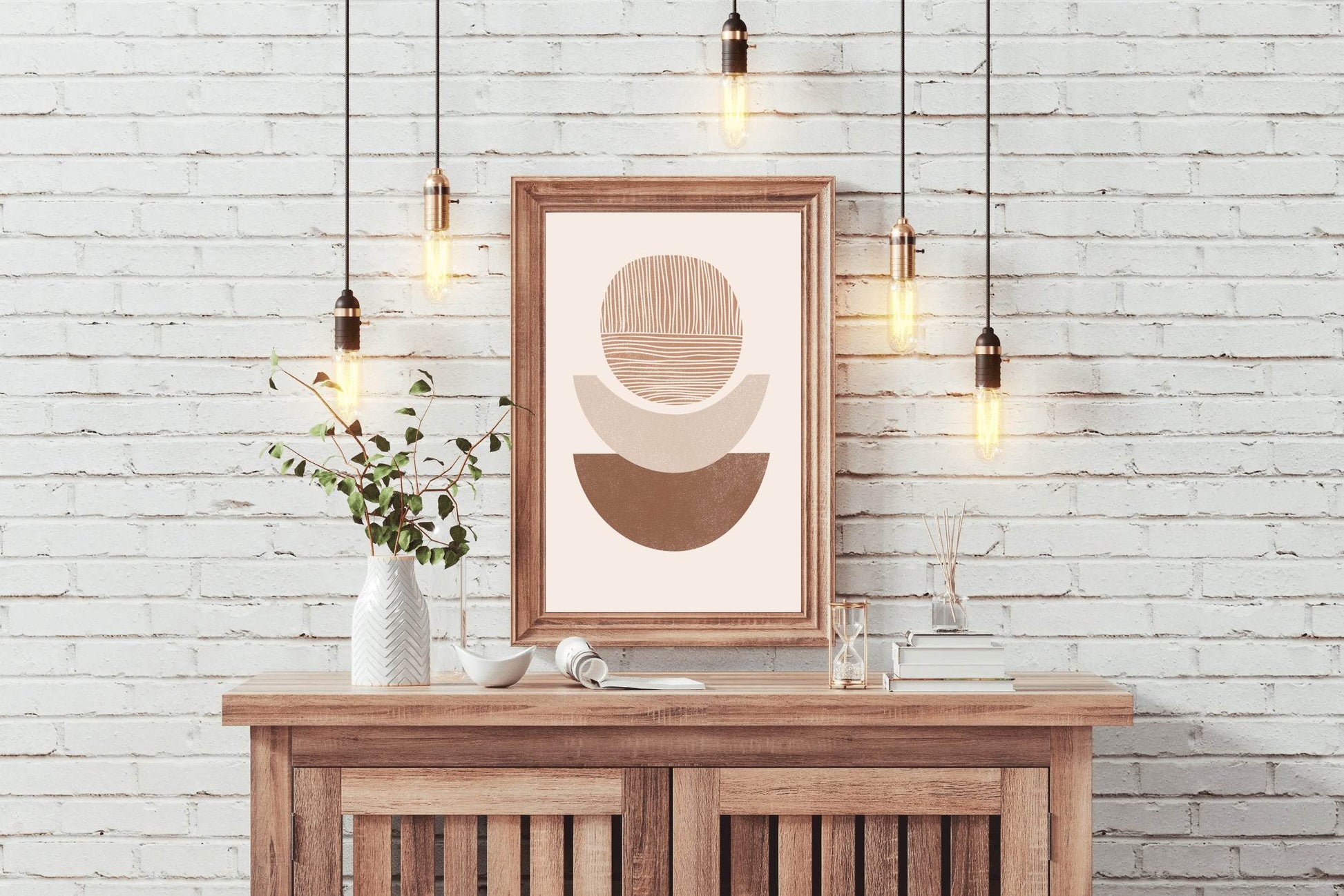 Abstract with Geometric Shapes and Warm Colors ArtWork - beink online art store