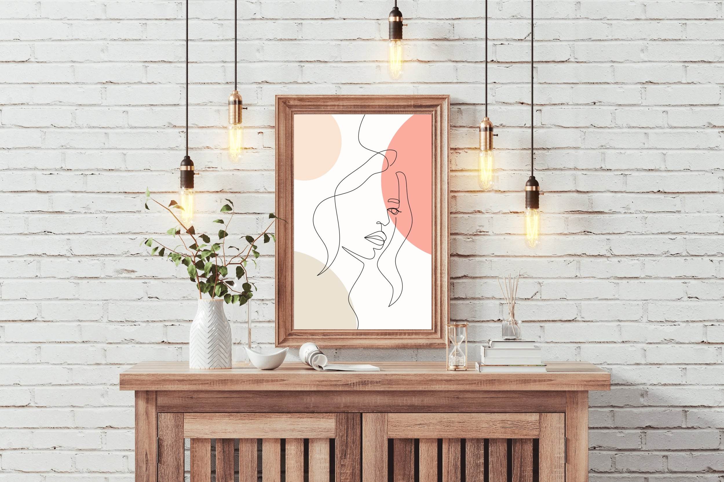 Designing a Woman Face In a One-Line Style - beink online art store