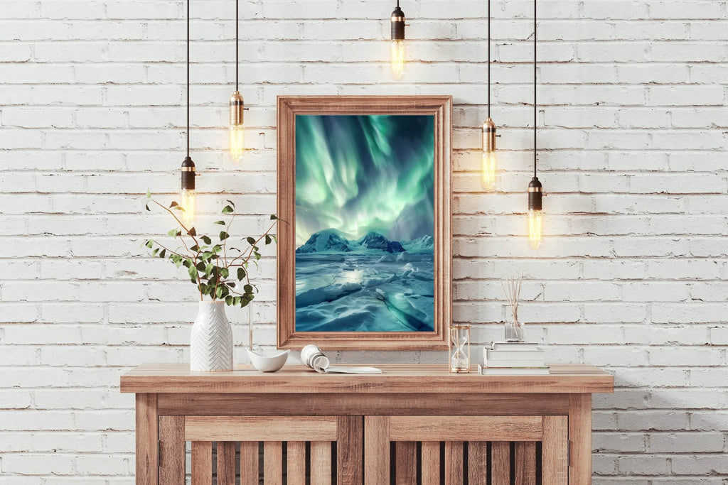 Northern lights Aurora Borealis in the Sky Wall Art - beink online art store