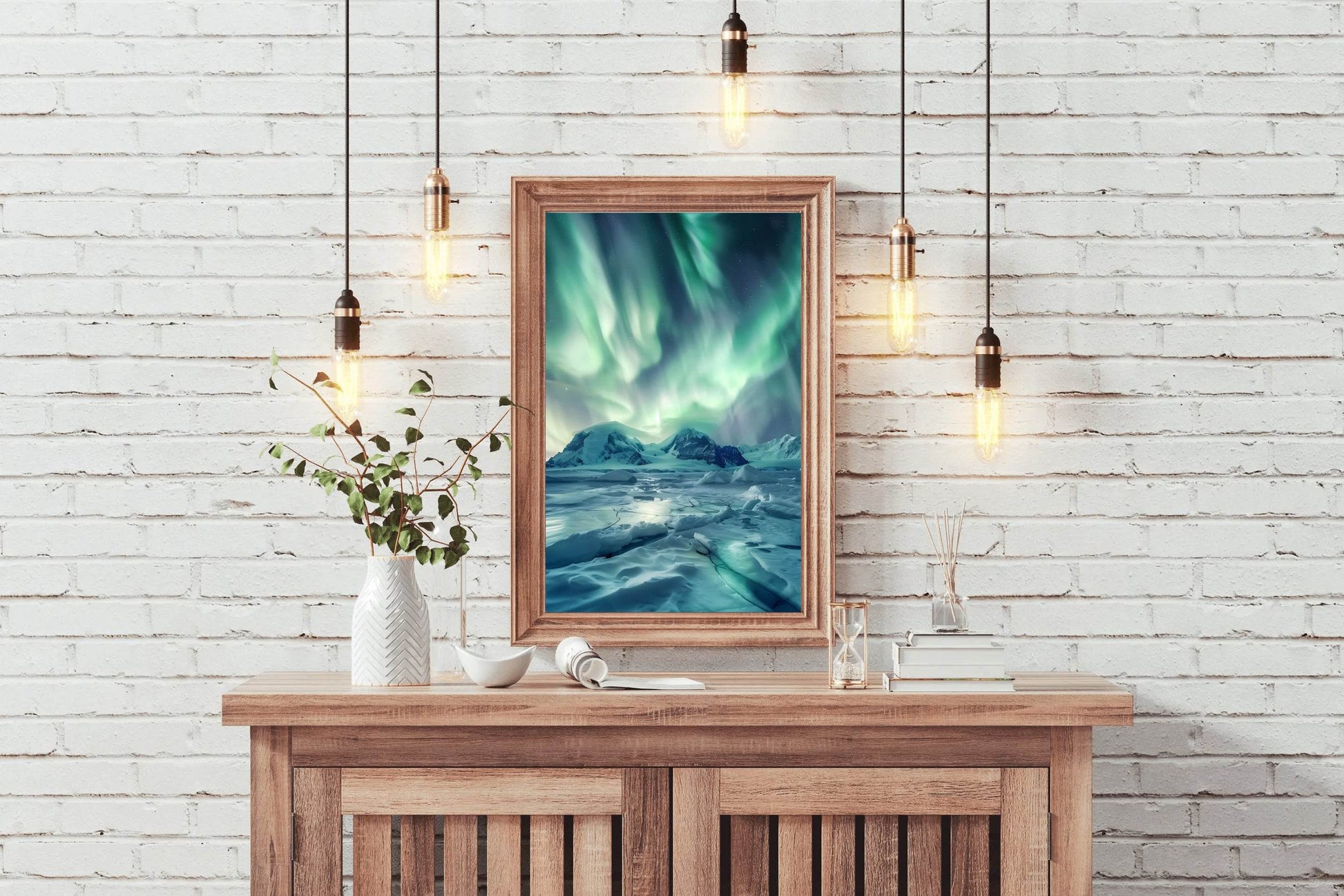 Northern lights Aurora Borealis in the Sky Wall Art - beink online art store