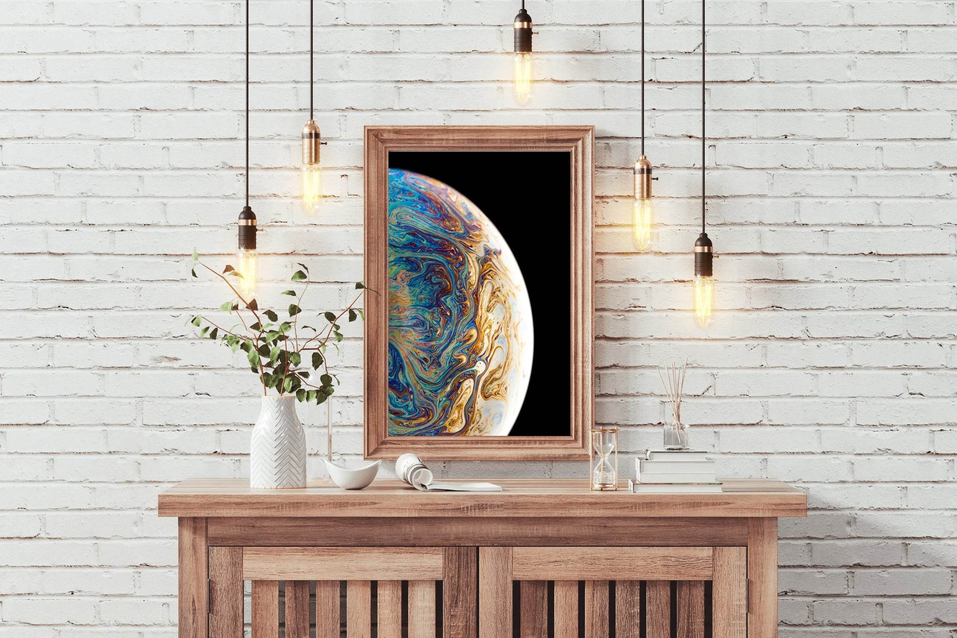 Multicolor Planet Fluid Painting Abstract Wall Art - beink online art store