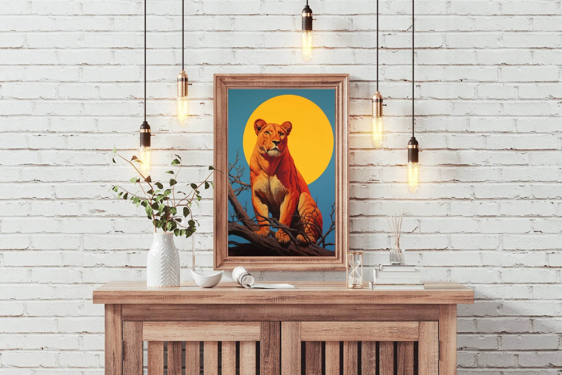 Digital Lion Painting Wall Art - beink online art store