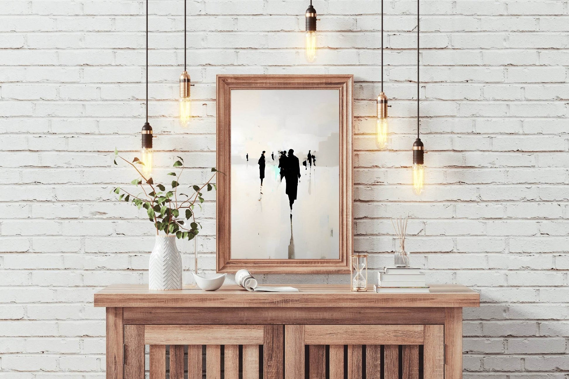 Black Foggy Figures Modern Wall Art - beink online art store