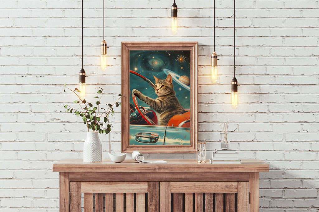 Driving A Cat in Space Wall Art - beink online art store