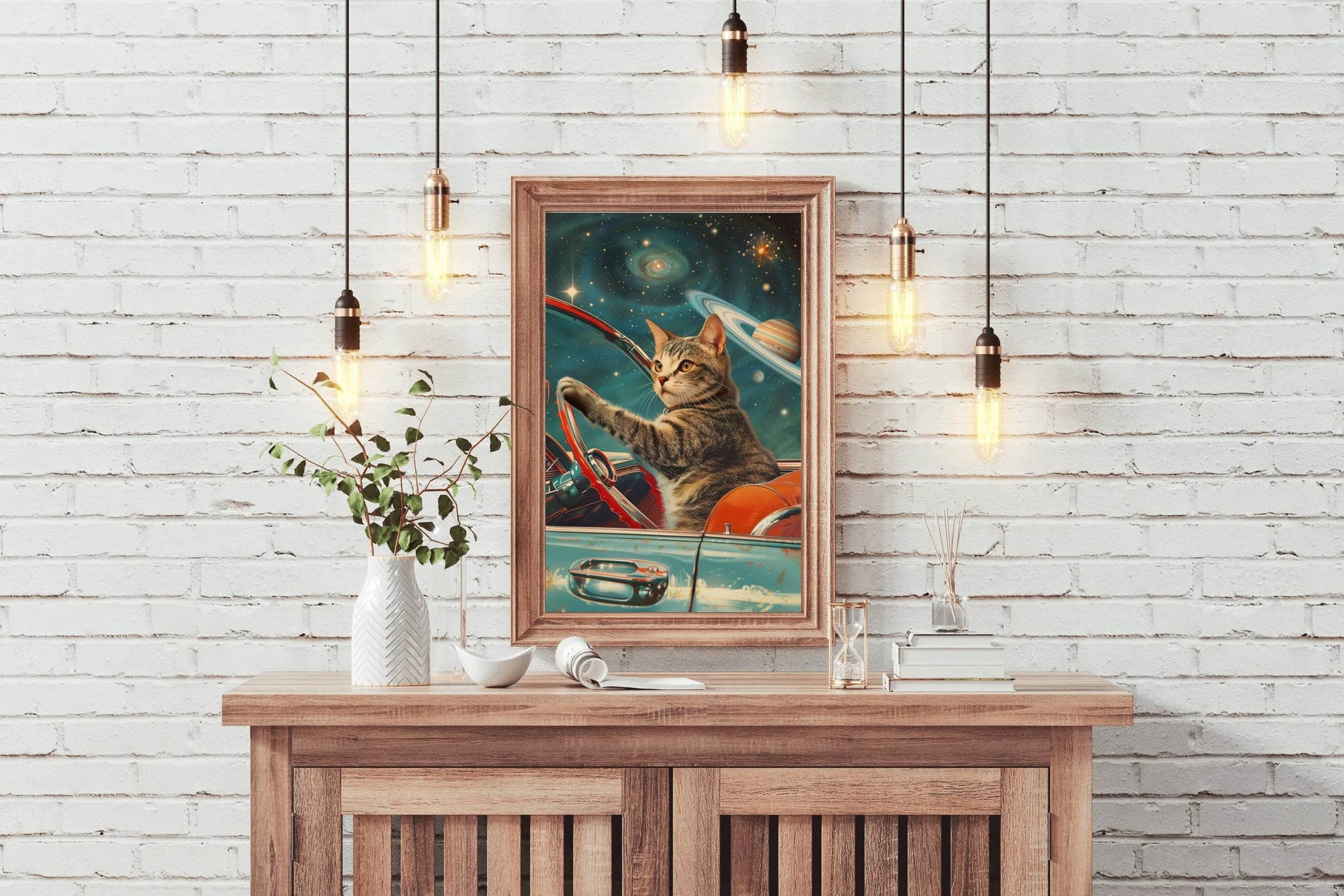 Driving A Cat in Space Wall Art - beink online art store