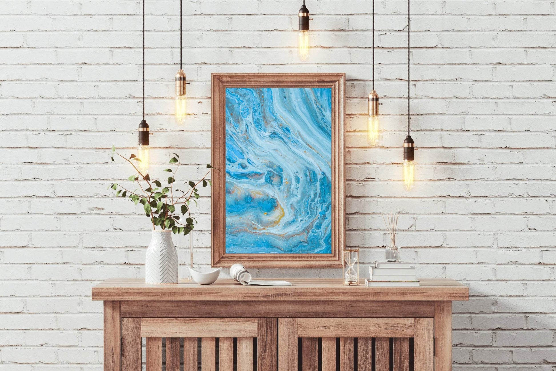 Waves View Brush Strokes Abstract Wall Art - beink online art store