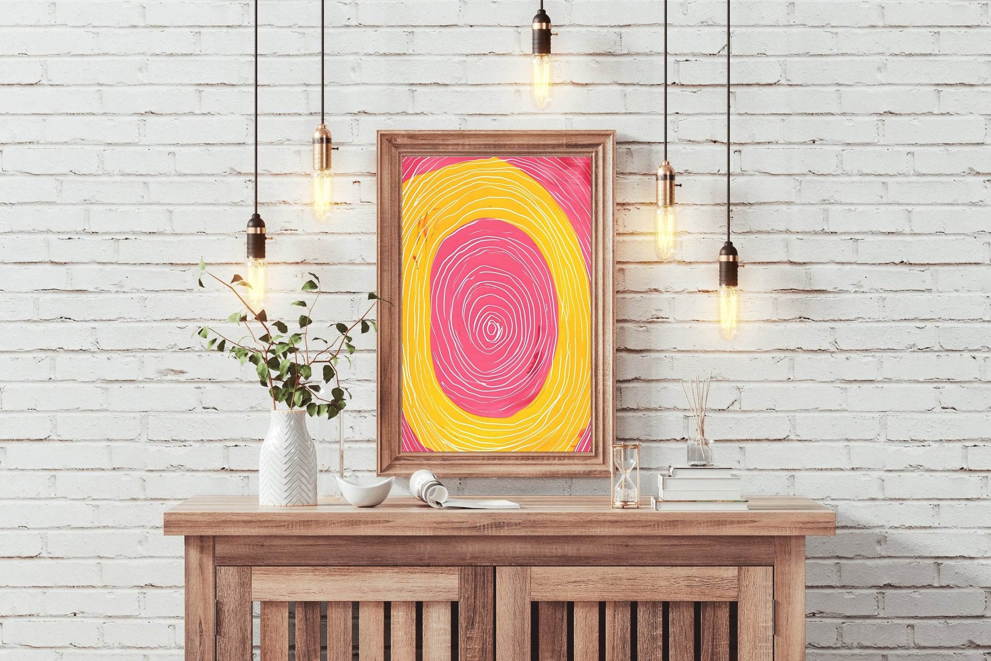 Yellow and Pink Swirl Digital Art - beink online art store