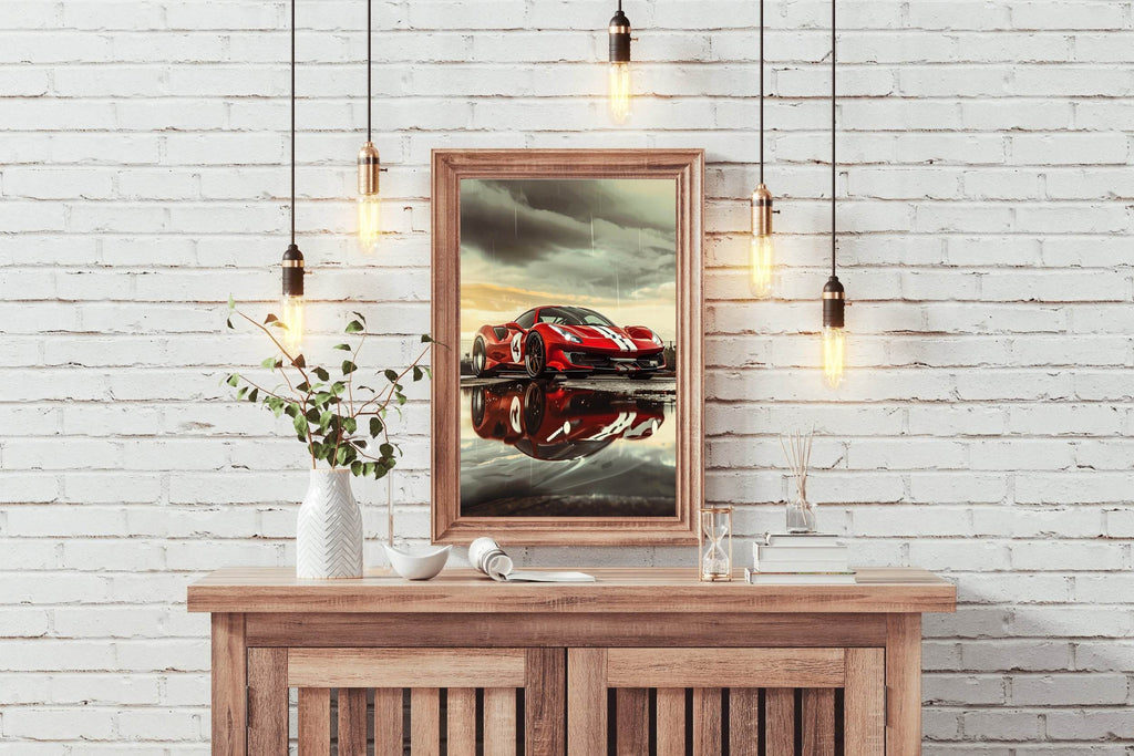Ferrari488 Pista Red Wall Art - beink online art store