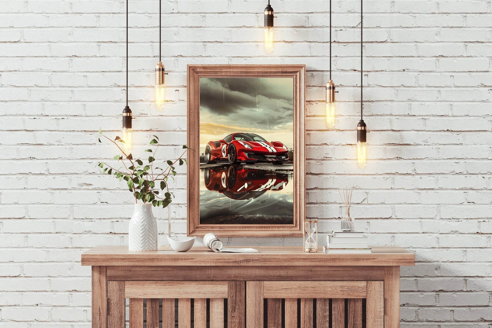 Ferrari488 Pista Red Wall Art - beink online art store