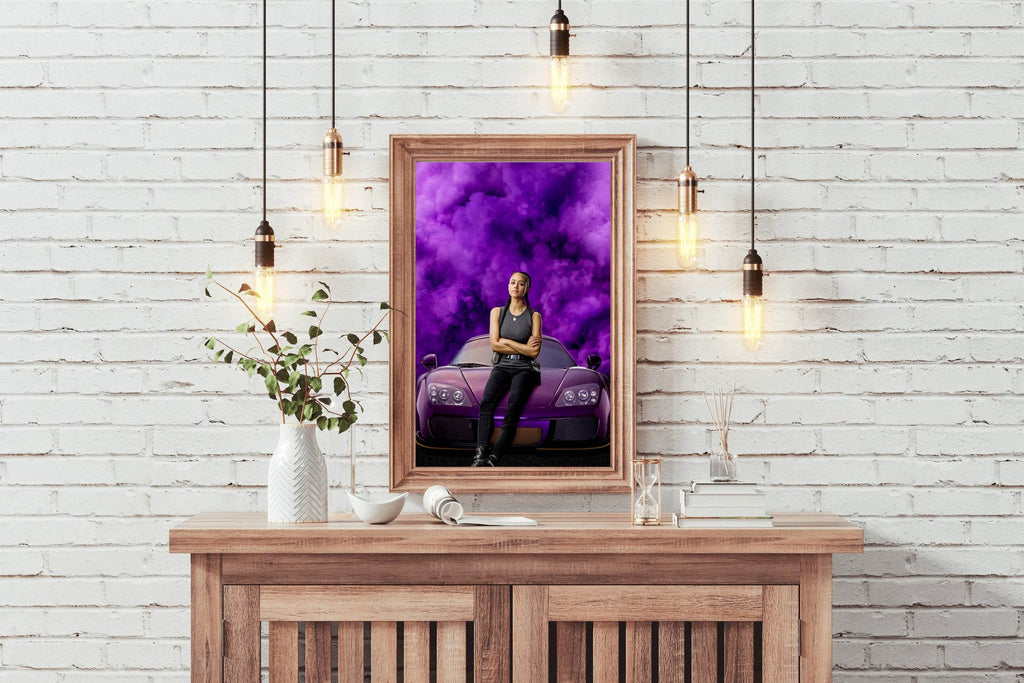Fast and Furious 9 with Purple Smoke Background Wall Art - beink online art store