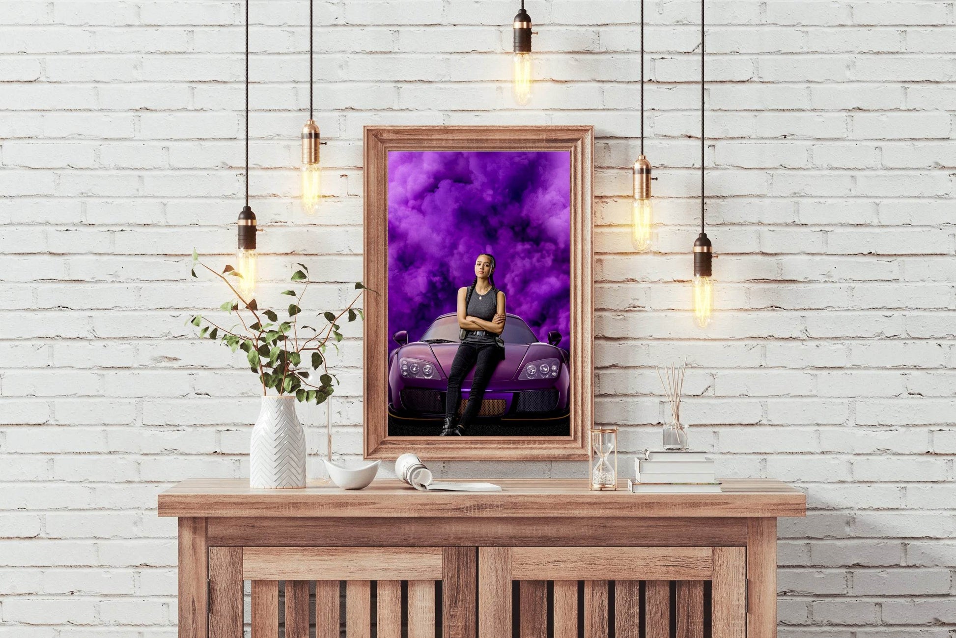 Fast and Furious 9 with Purple Smoke Background Wall Art - beink online art store