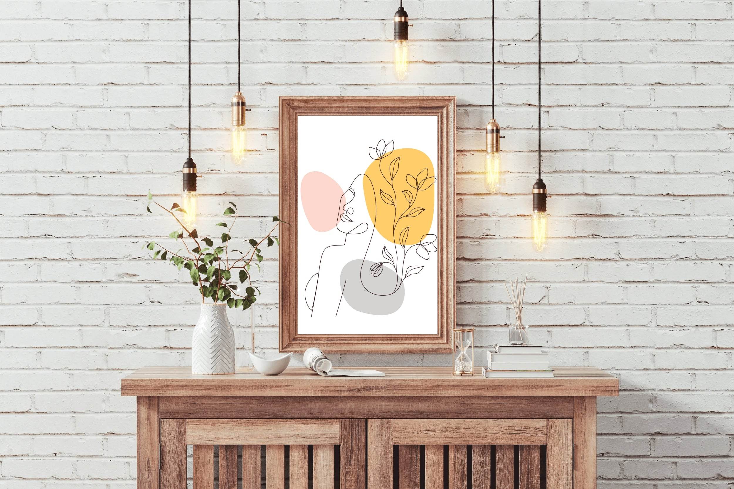 Minimal Feminine Flowers Wall Art - beink online art store
