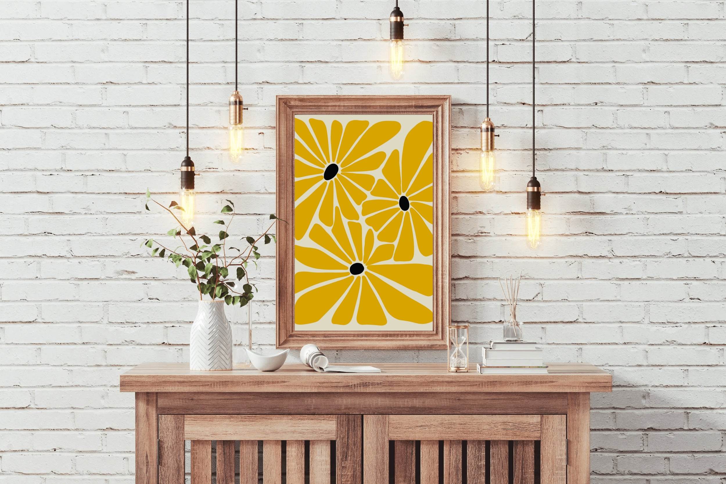 Yellow Mustard Flower Daisies ArtWork - beink online art store