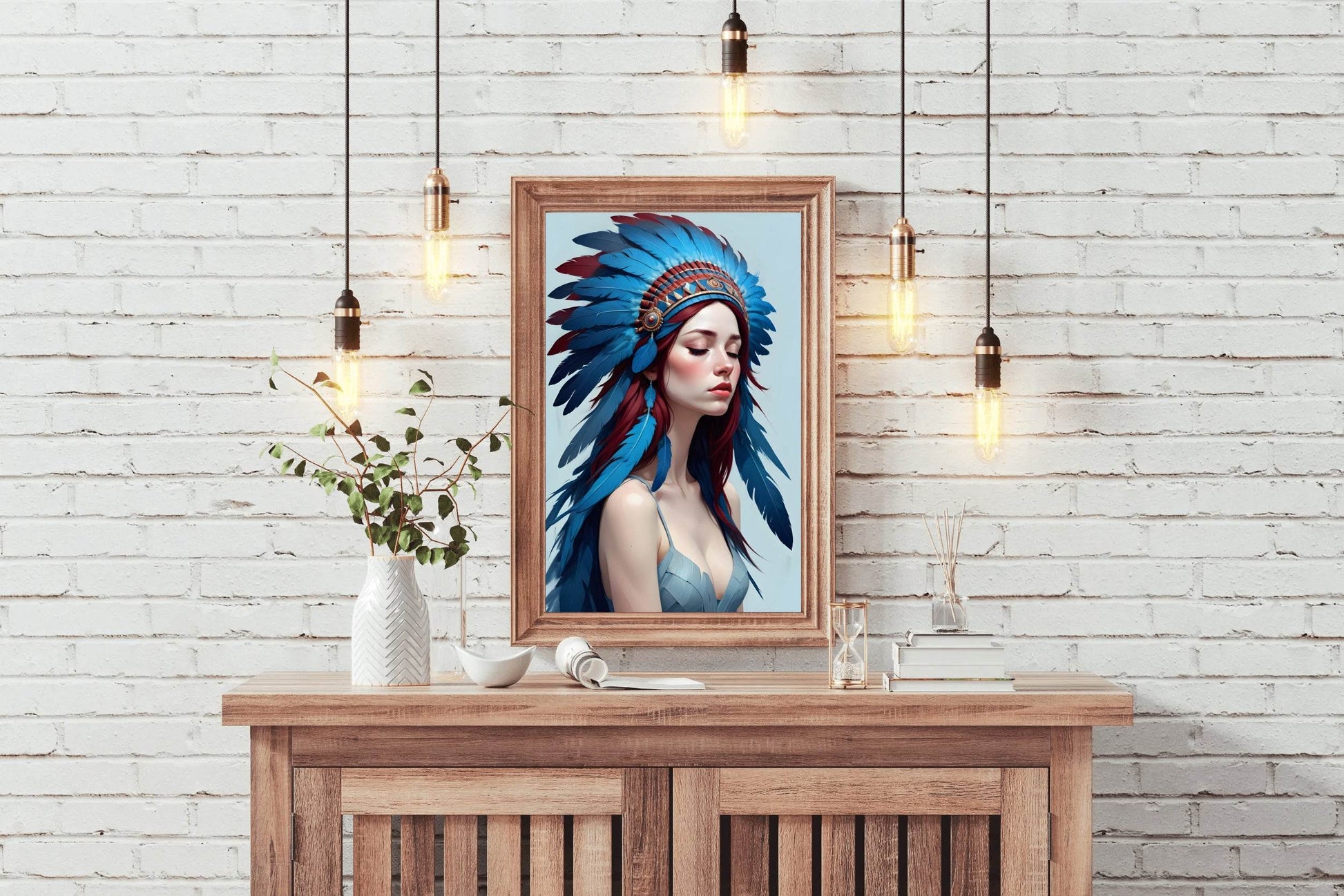 Native American Serenity in Feathers Wall Art - beink online art store