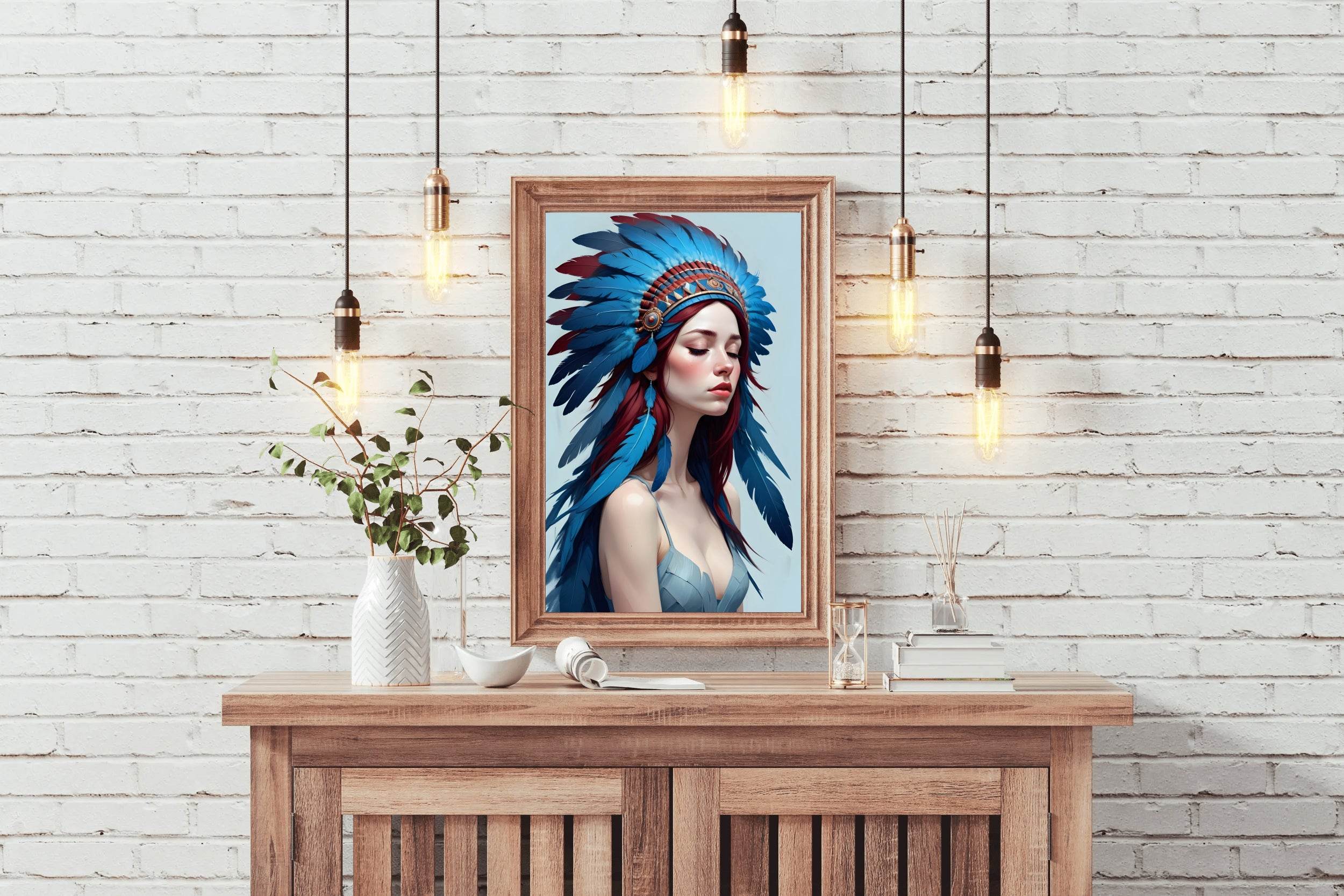 Native American Serenity in Feathers Wall Art - beink online art store