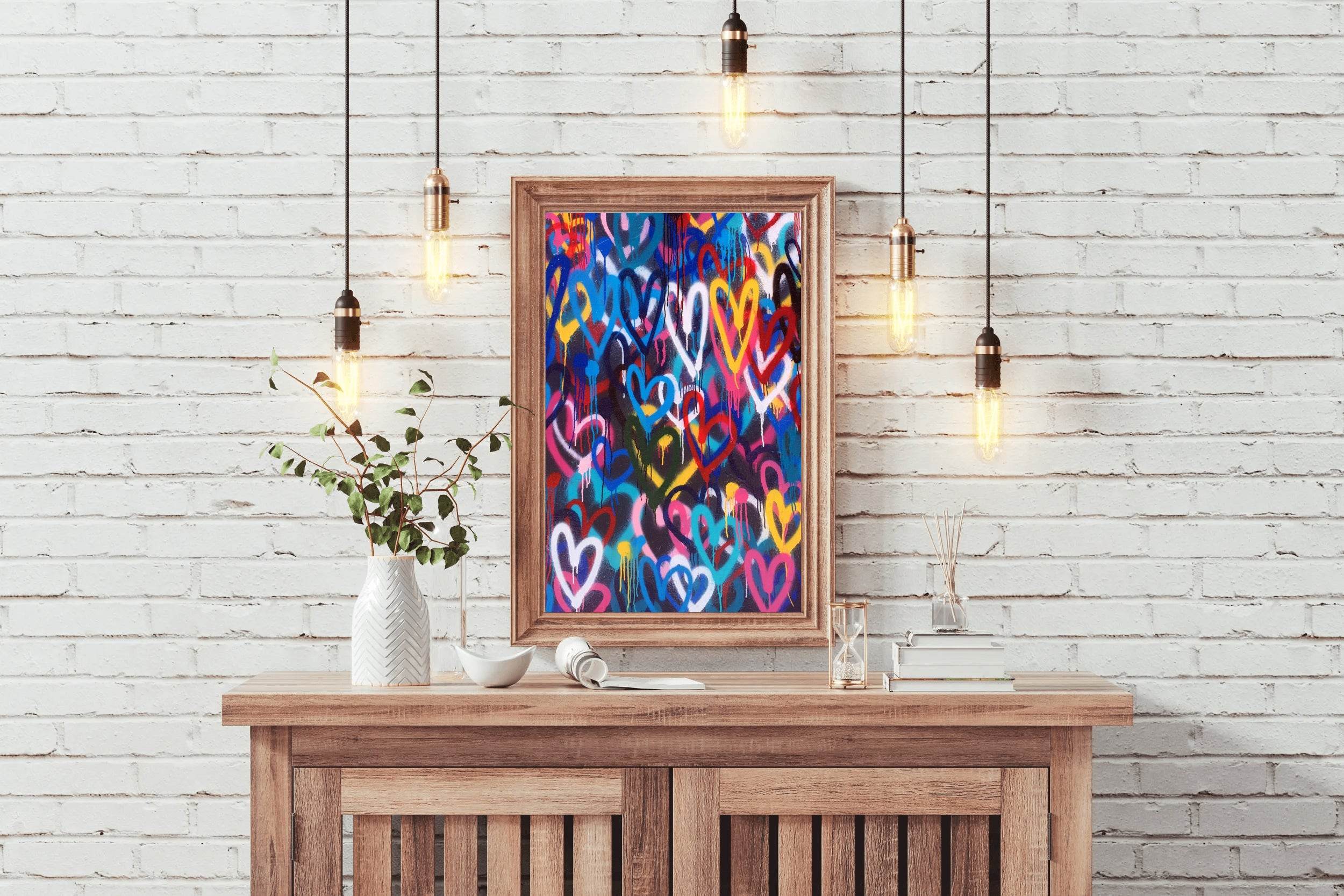 Multicolor Heartshape Background Wall Art - beink online art store