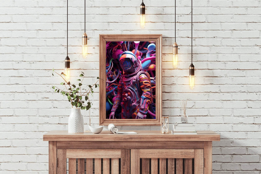 Pink Astronaut fantasy background Wall Art - beink online art store