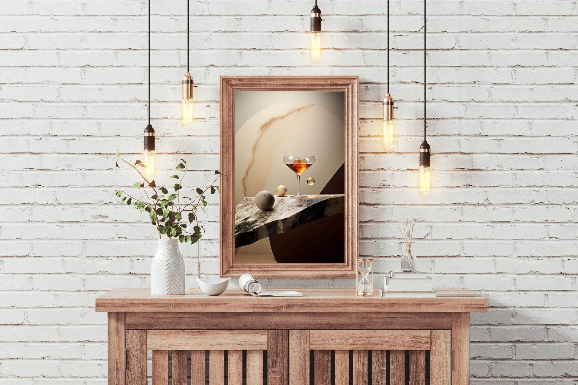 A Glass Of Drink On The Table Wall Art - beink online art store