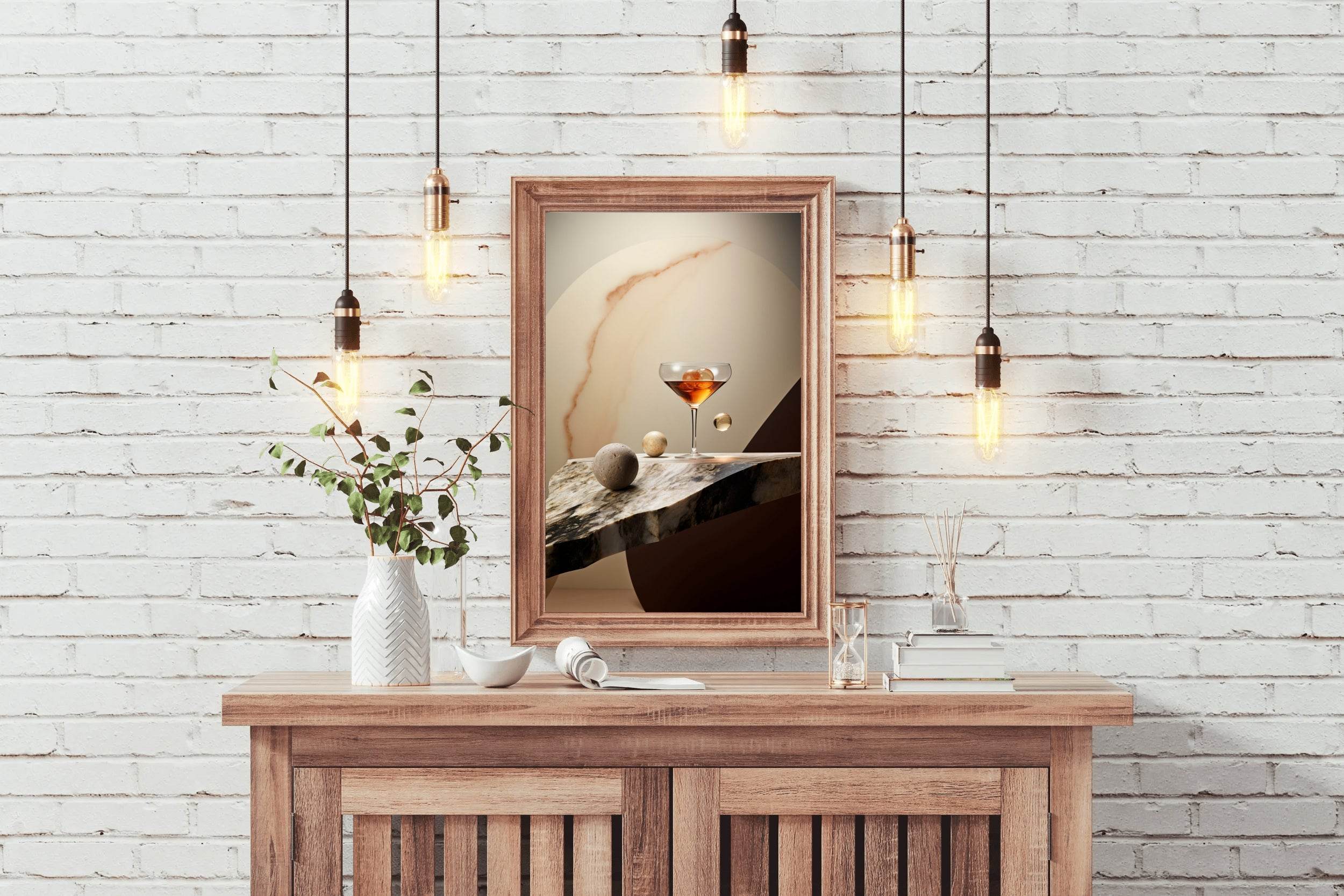 A Glass Of Drink On The Table Wall Art - beink online art store