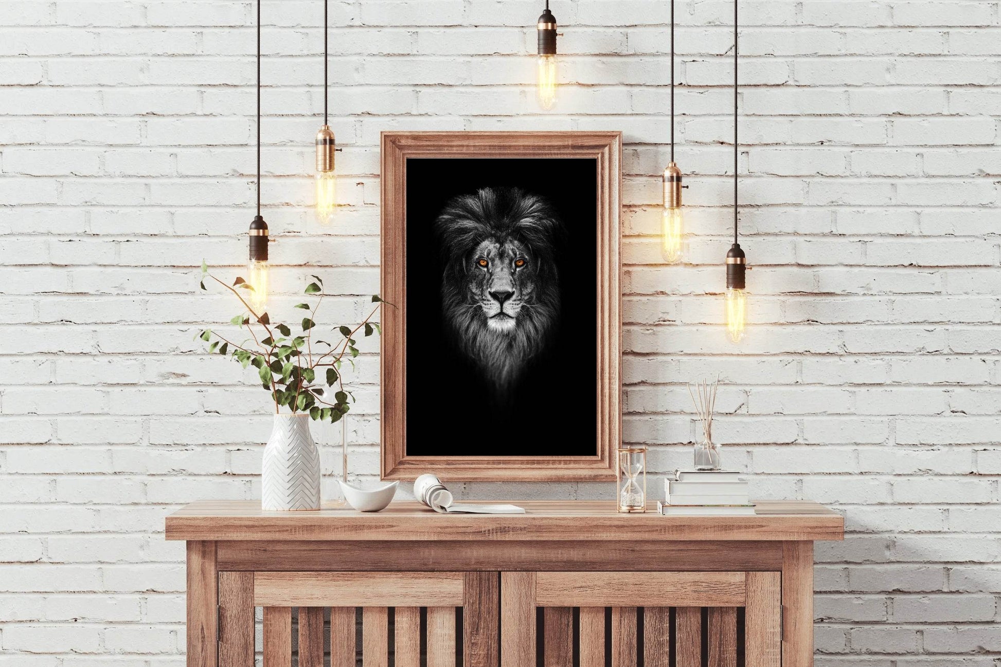 Dark Face of Barbary Lion Wall Art - beink online art store