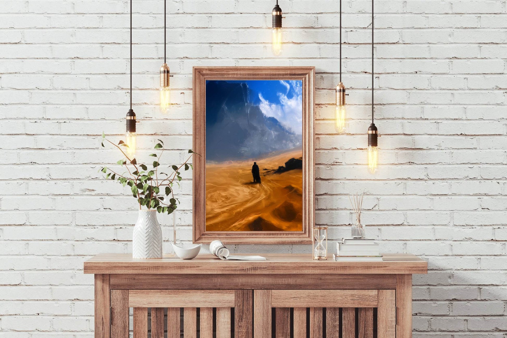 A Man in a Desert - Solitary Traveler Wall Art - beink online art store