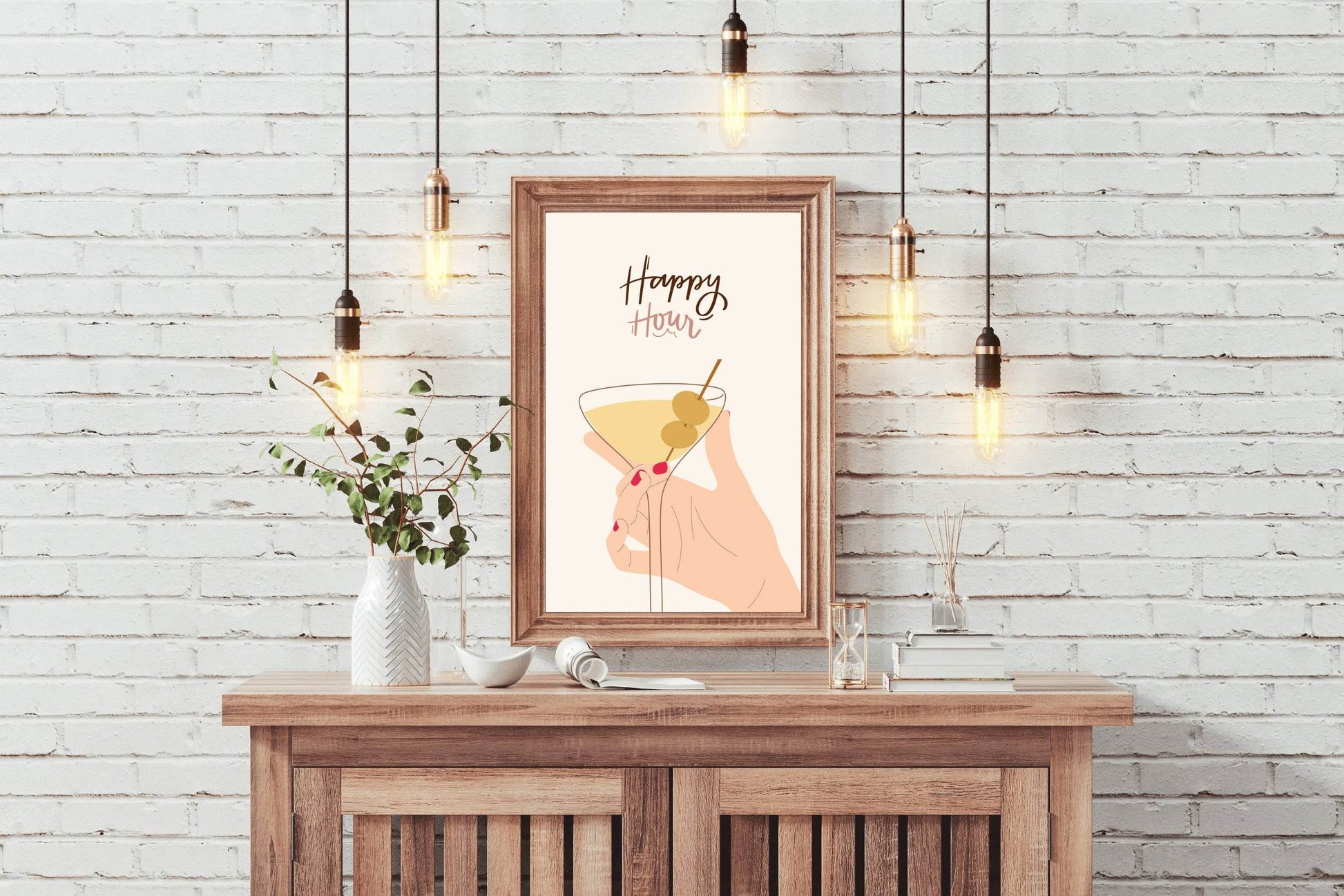 Cocktail Glass With Olives Wall Art - beink online art store