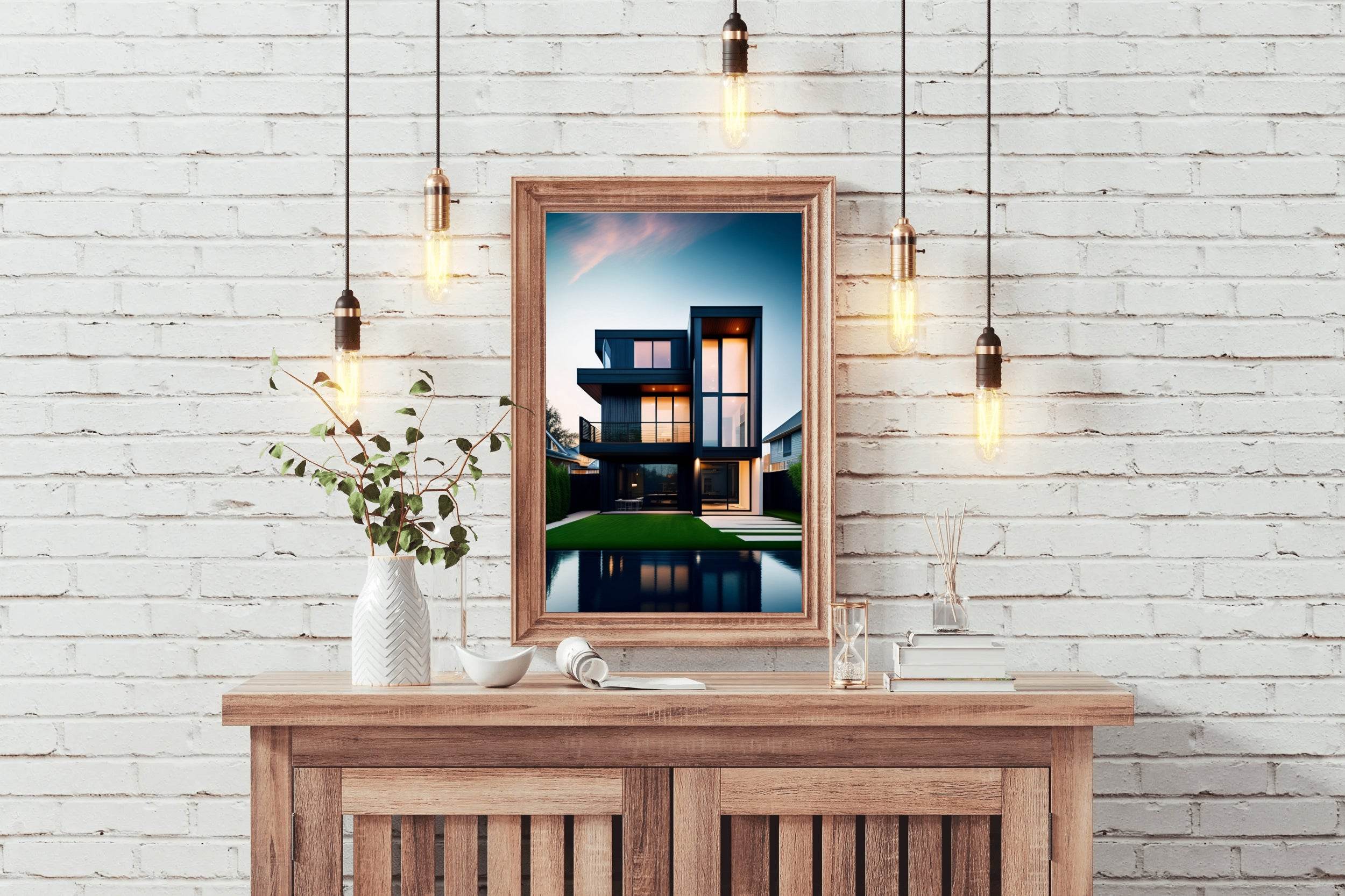 Brutalist Villa Architecture Wall Art - beink online art store