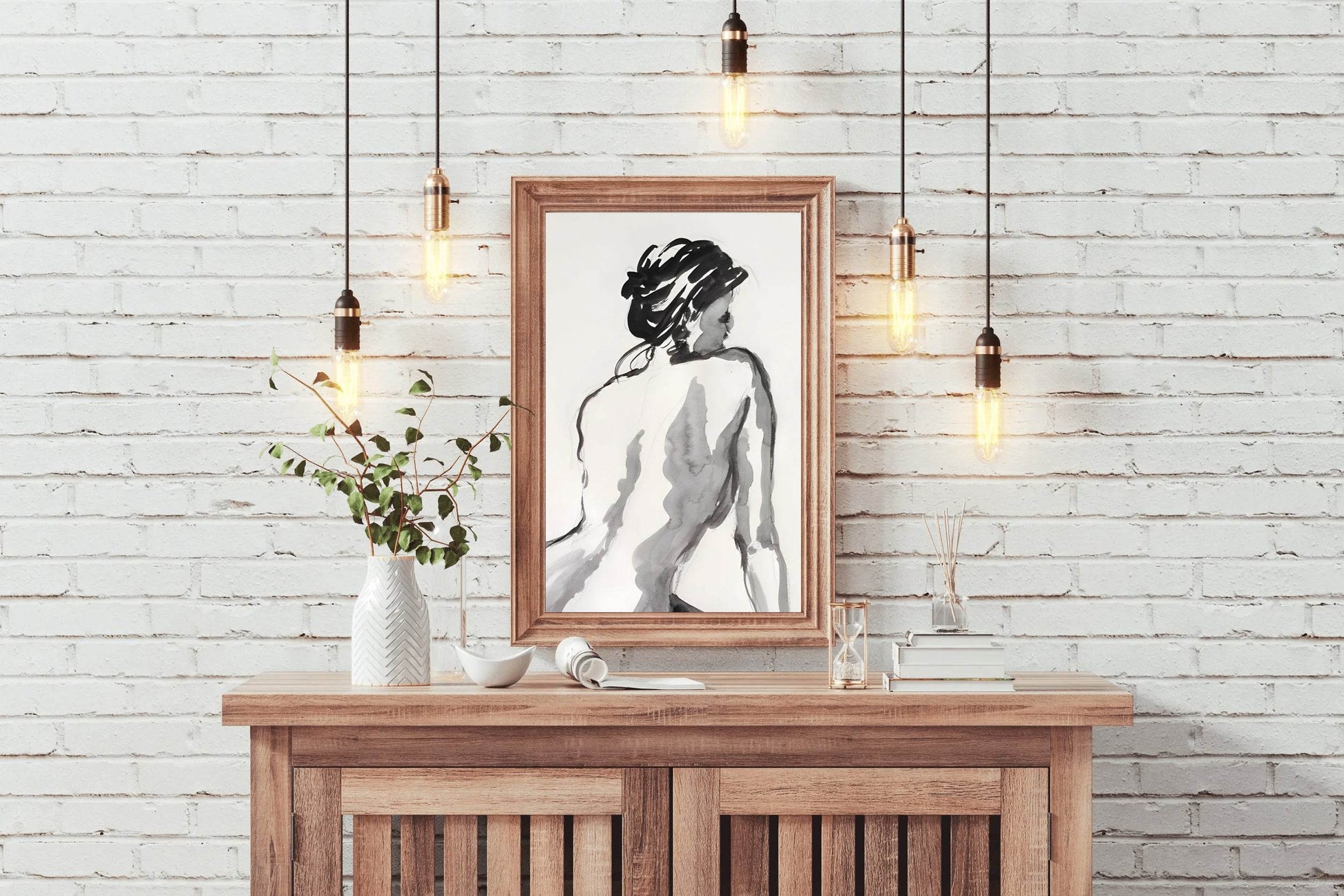 Watercolor Painting of a Lady Modern Wall Art - beink online art store