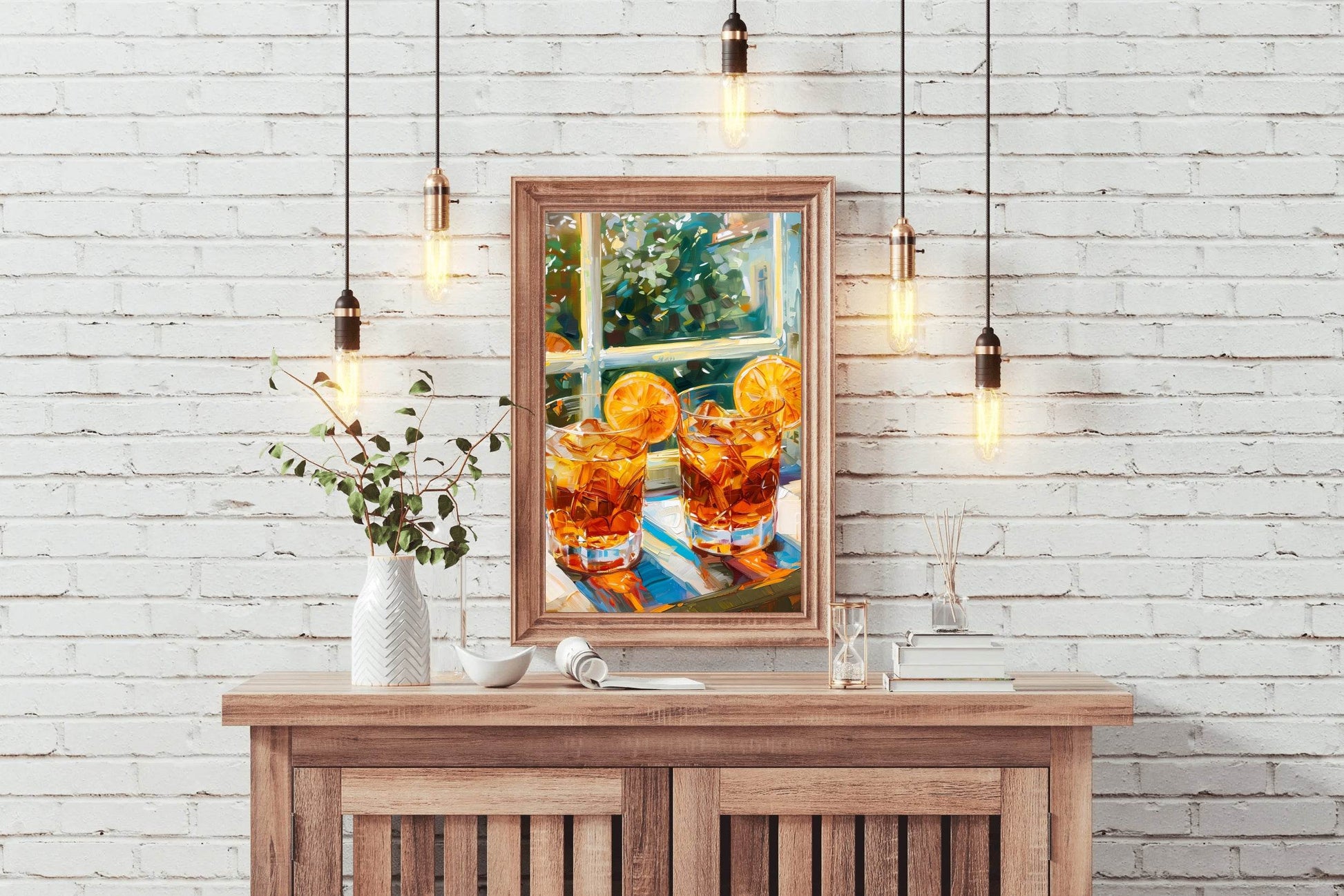 Two Glasses of Iced Tea Window View Wall Art - beink online art store